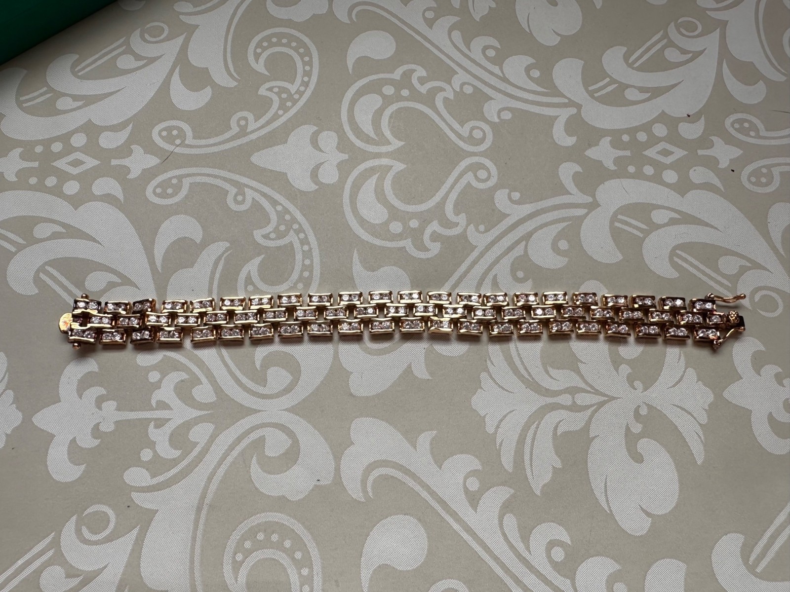 Vintage HSN Colleen Lopez Three Row Rhinestone Tennis Bracelet