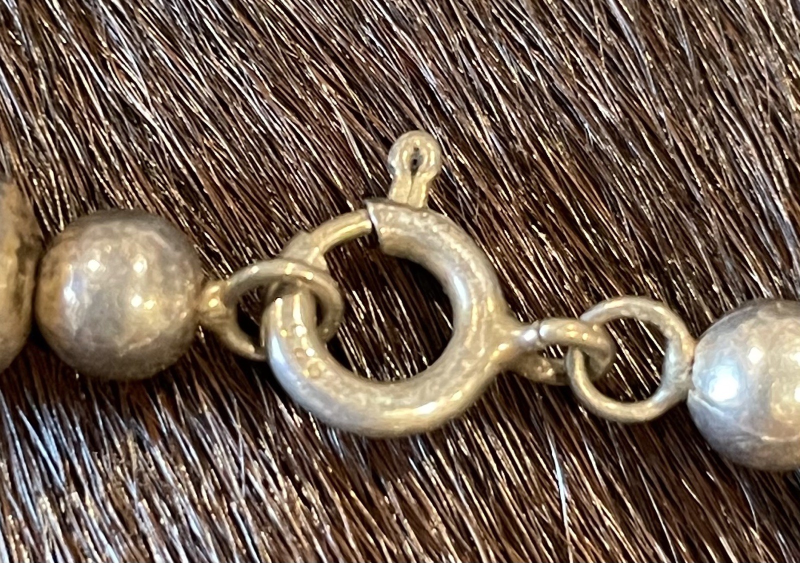 Vintage 24″ Sterling Bead Necklace with Pendant