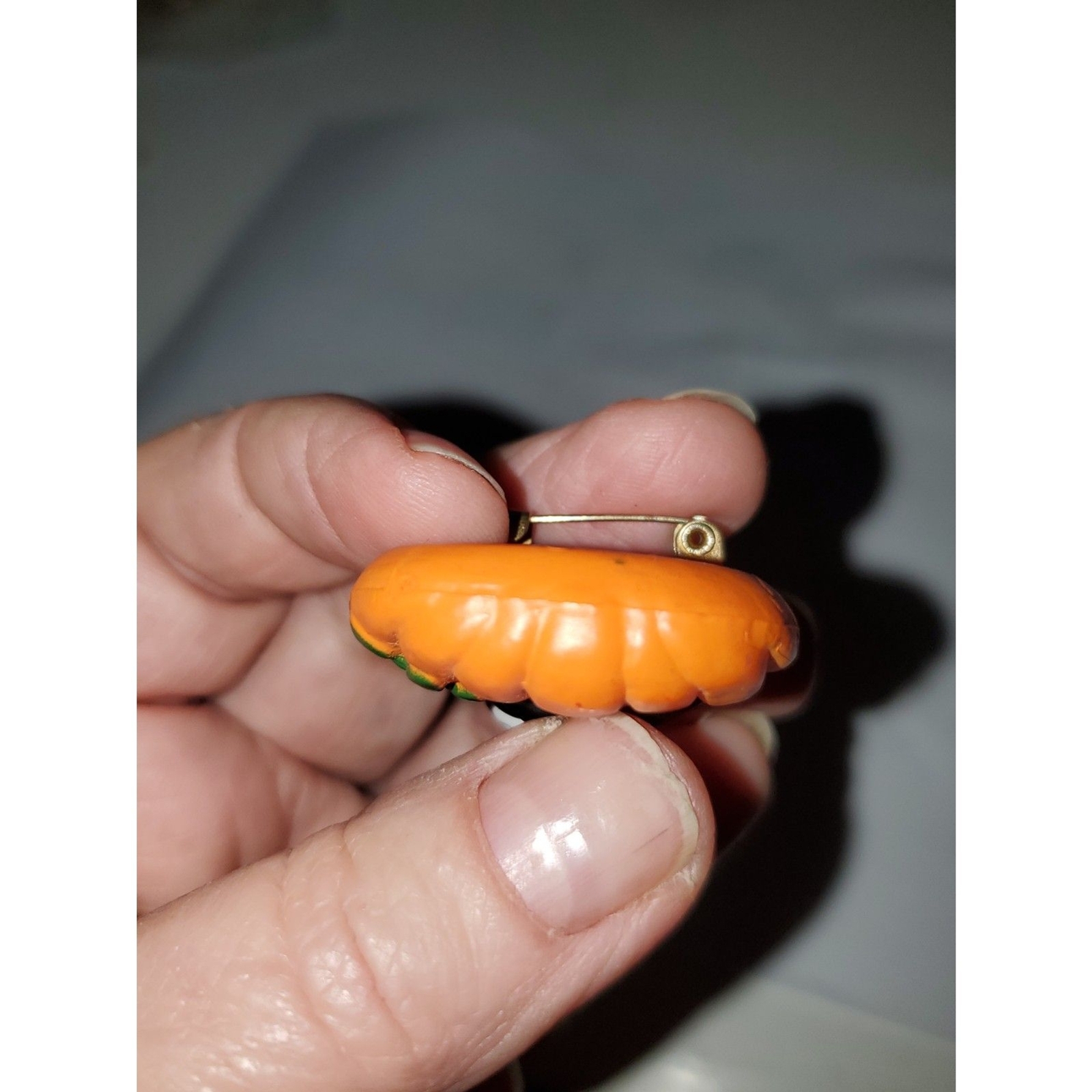 A Fun World Vintage Brooch Pin Black Cat on Pumpkin Halloween Fun Spooky