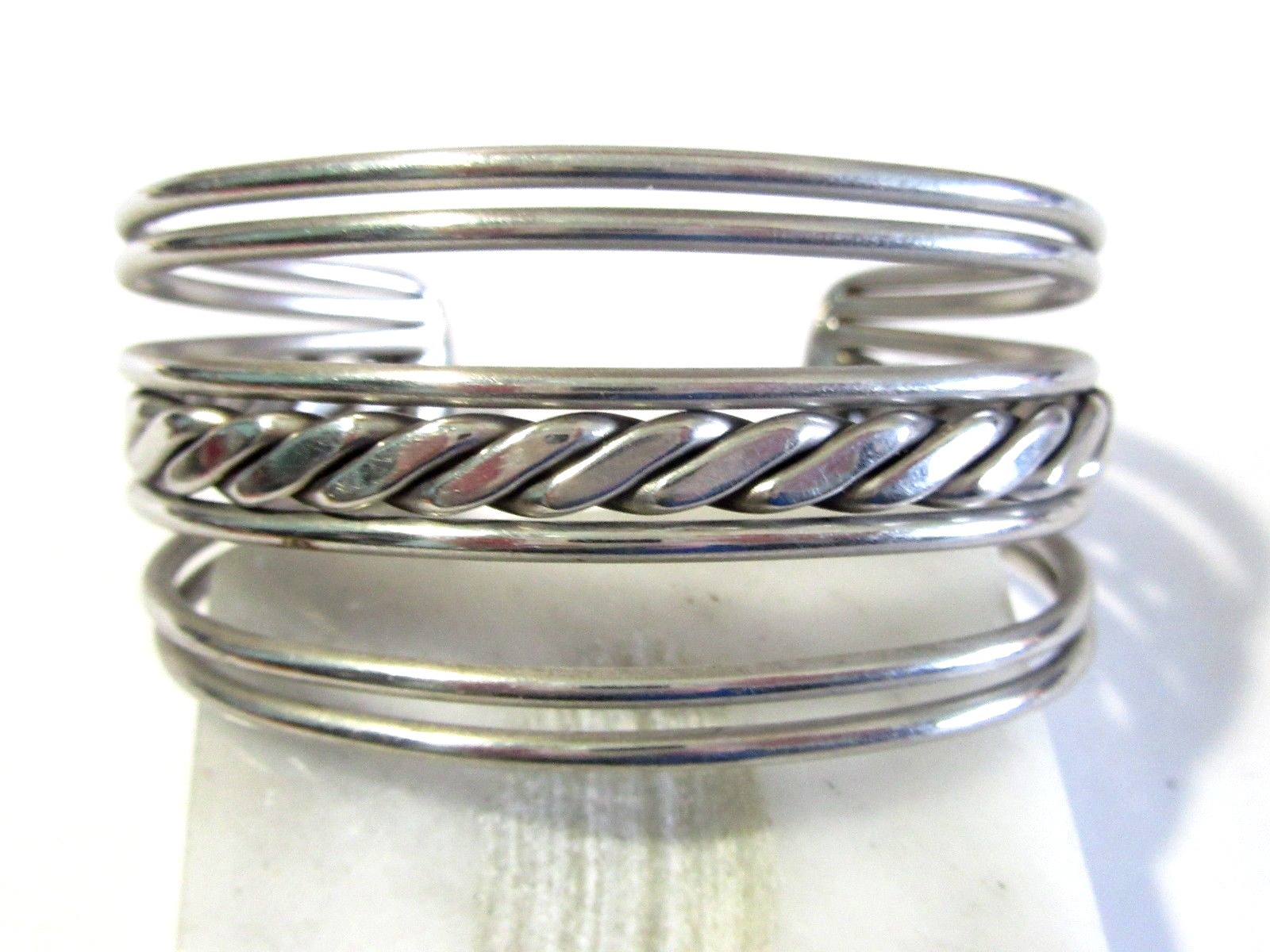 SILVER TONE CUFF BRACELET OPEN WORK WIDE DIFFERENT PATTERNS GYPSY BOHO