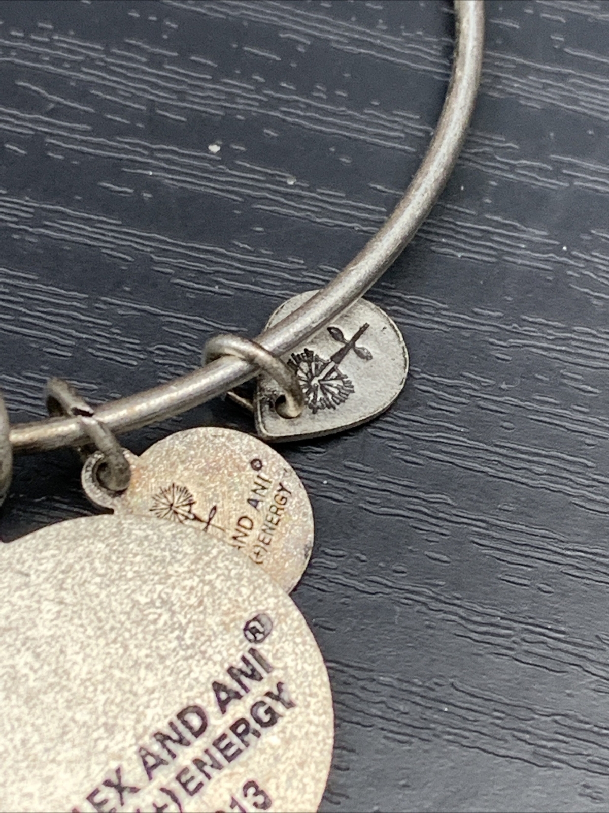 Vintage ALEX AND ANI Bracelet 2013 Letter Initial Monogram M With Micky Mouse