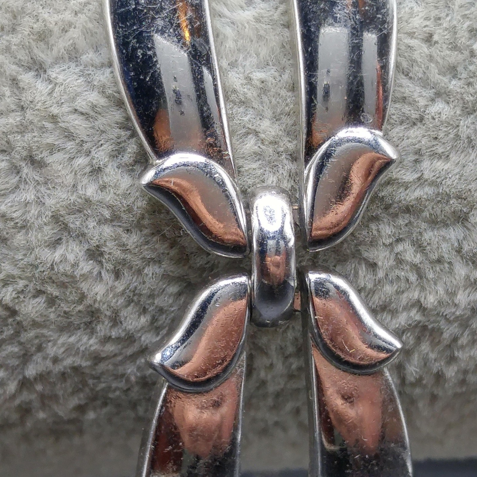 Vintage Monet Rhodium Link Bracelet Sister Clasp Mid Century Signed 7”