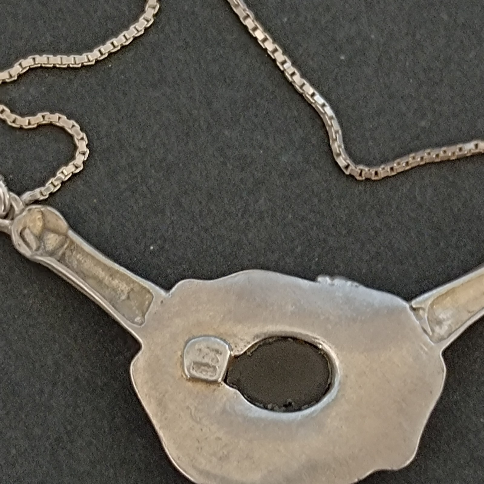Modernist Silver Onyx Necklace Artisan Freeform Bib Brutalist Israel Art Vintage
