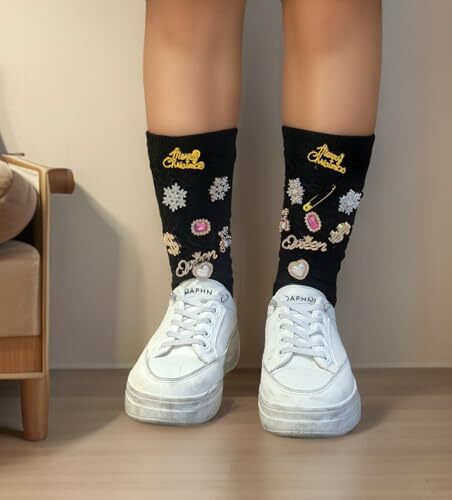 Christmas Charms for Socks 24pcs Rhinestone Brooch Pins Brooches and Pins for