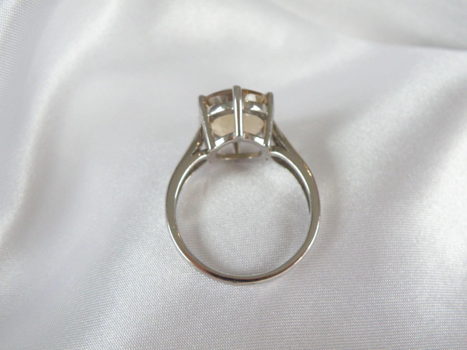 Vintage Sterling Silver 925 Natural Golden Beryl Solitaire Cocktail Ring Size 11