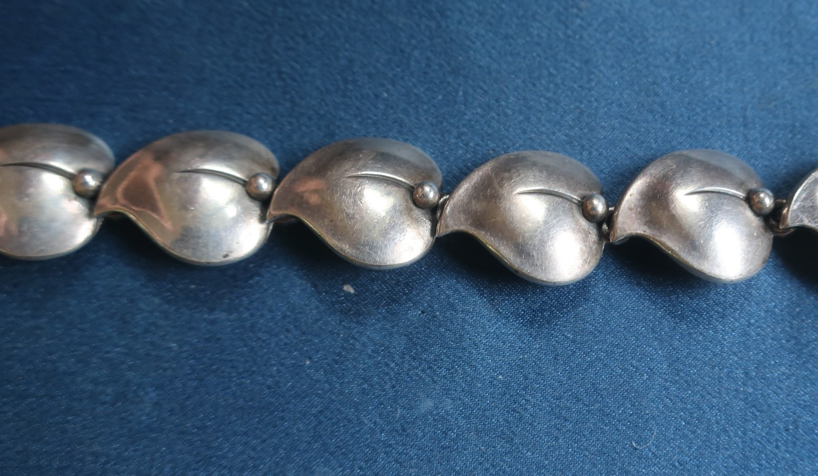 Modernist Sterling Silver Leaf Link Toggle Bracelet N.E. FROM Denmark Niels Erik