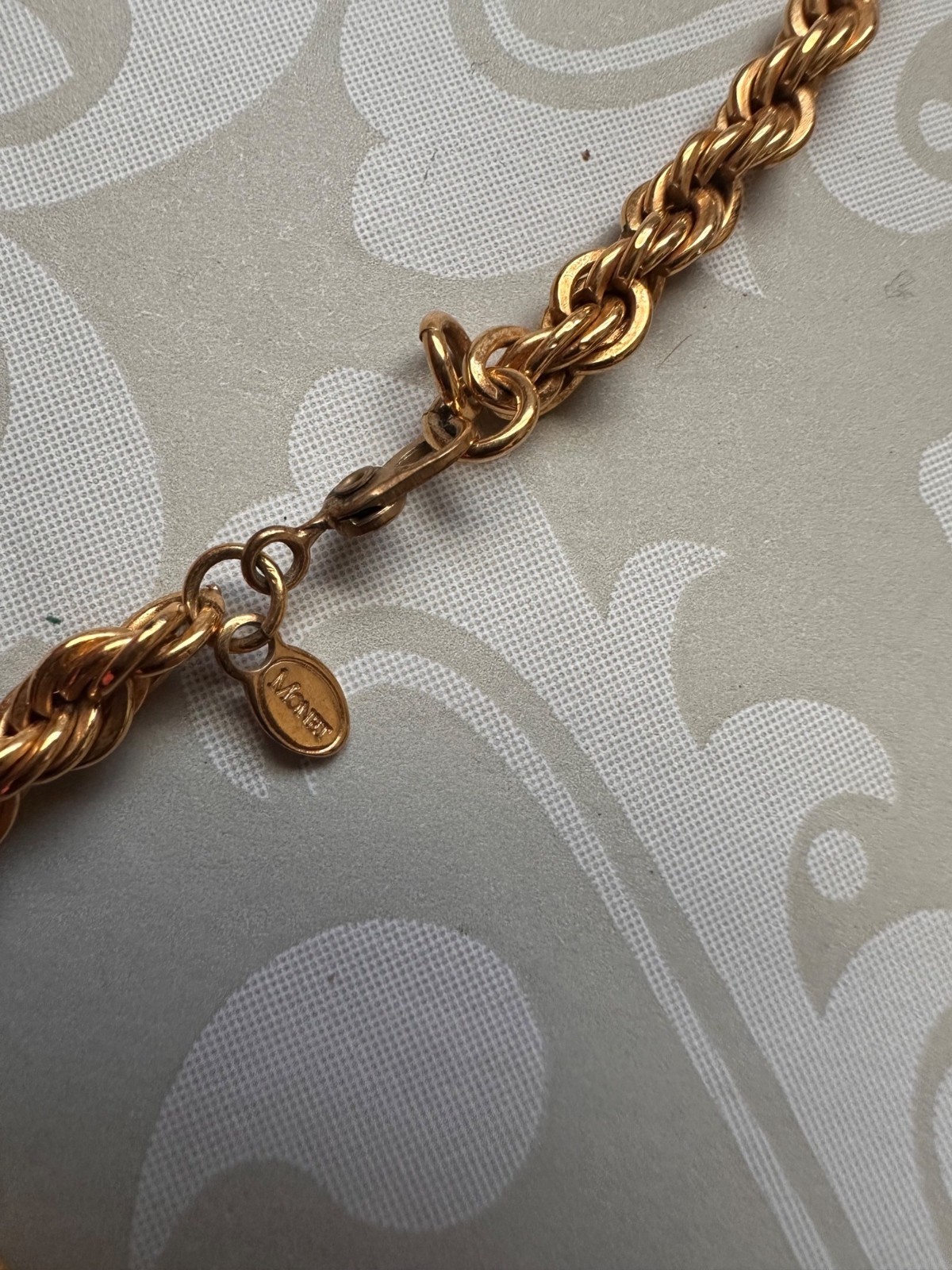 Vintage Monet Goldtone Rope Chain Necklace 20″ Lobster Claw Clasp