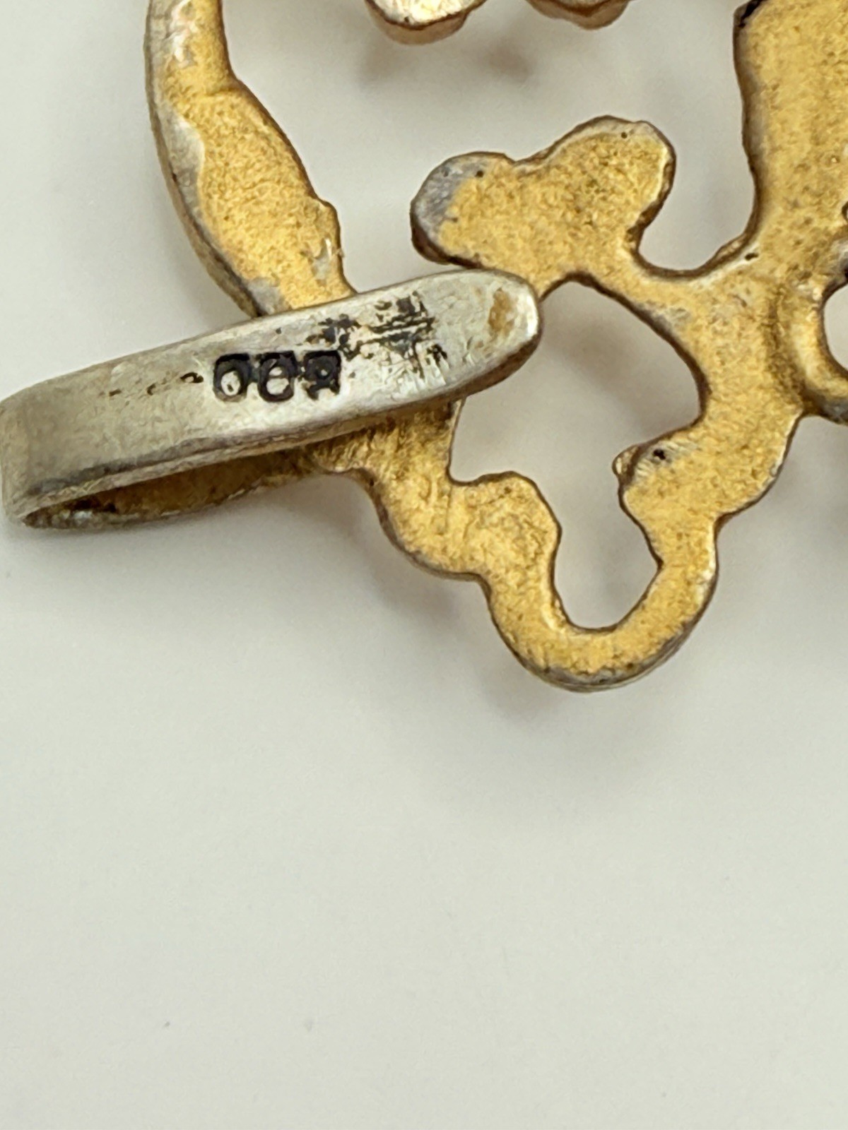 Antique 800 Silver Gilt Filigree Panel Bracelet 44g Ornate 7.5” Gold Washed