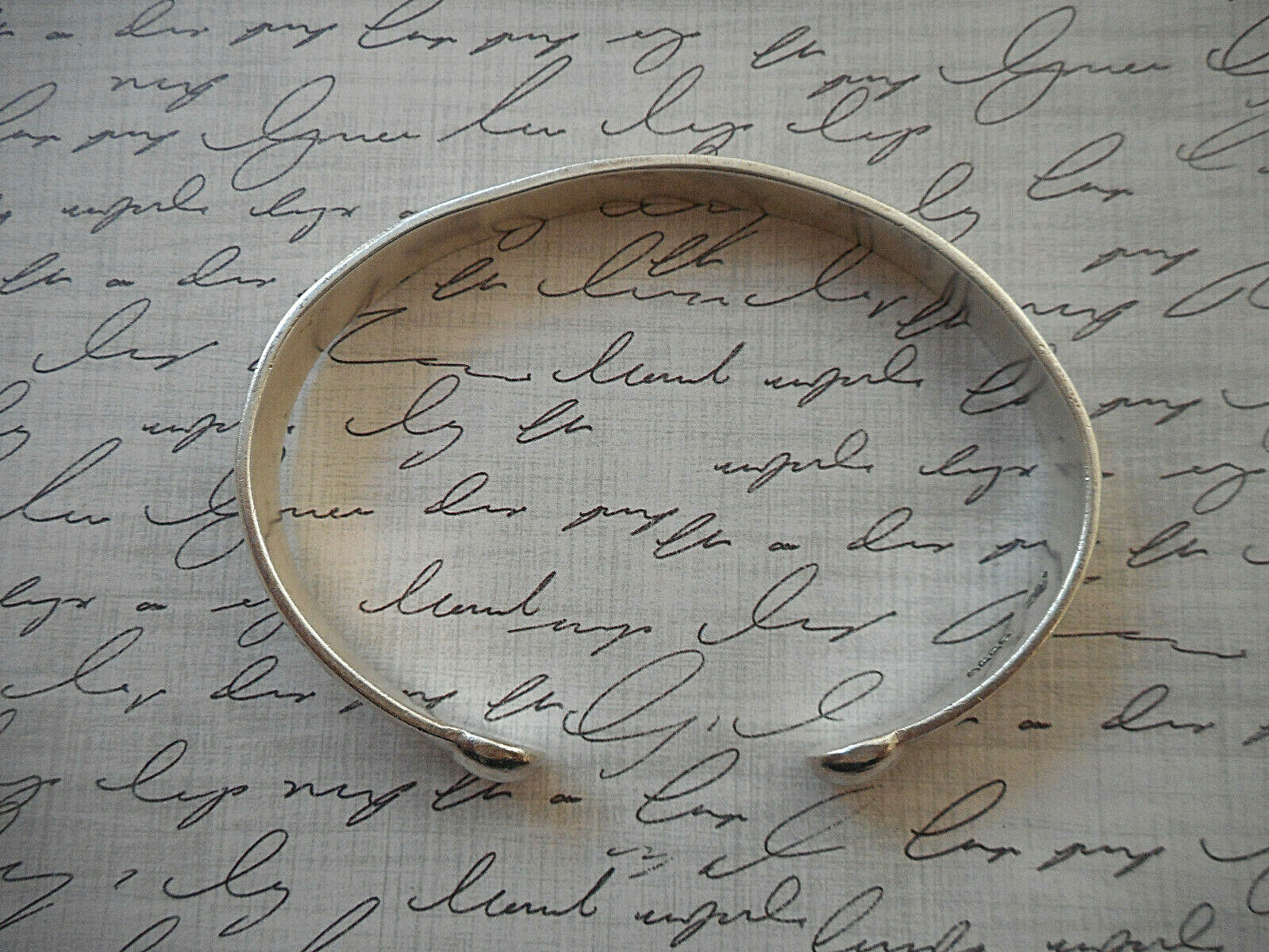 Vintage Sterling 990 Picto Hallmark Picto Stamped Design Cuff Bracelet A85VR