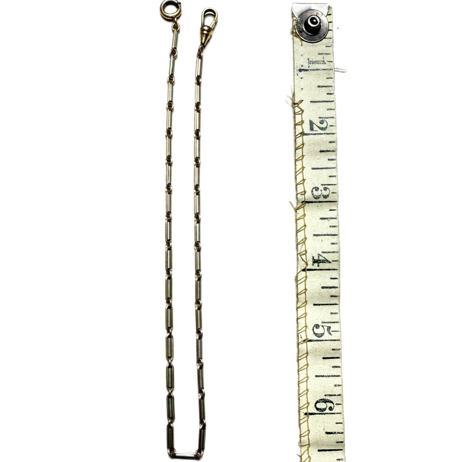 LUX Deco Pocket Watch Chain, Gold Fill, 13” Necklace, Bar Link