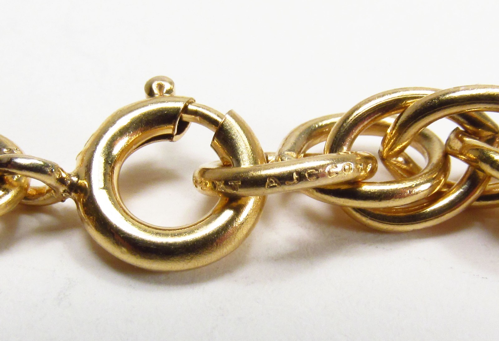Vintage American Jewelry Chain Co. USA 12K Gold Filled Oval Link Necklace 26.5″