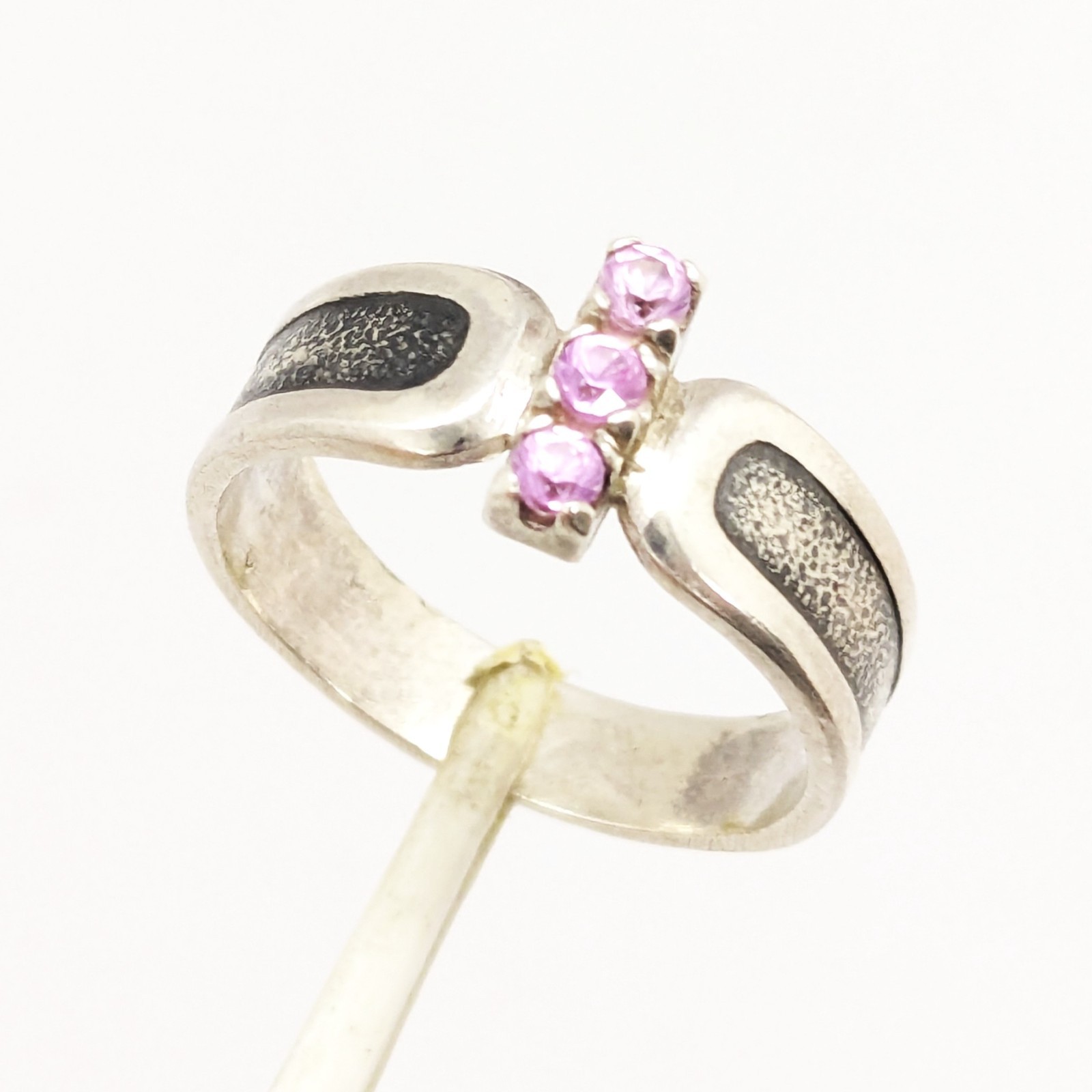 Vintage Elegant RING Silver 925 with Chic Bright Stones -size: 8US (18.5mm)| #46