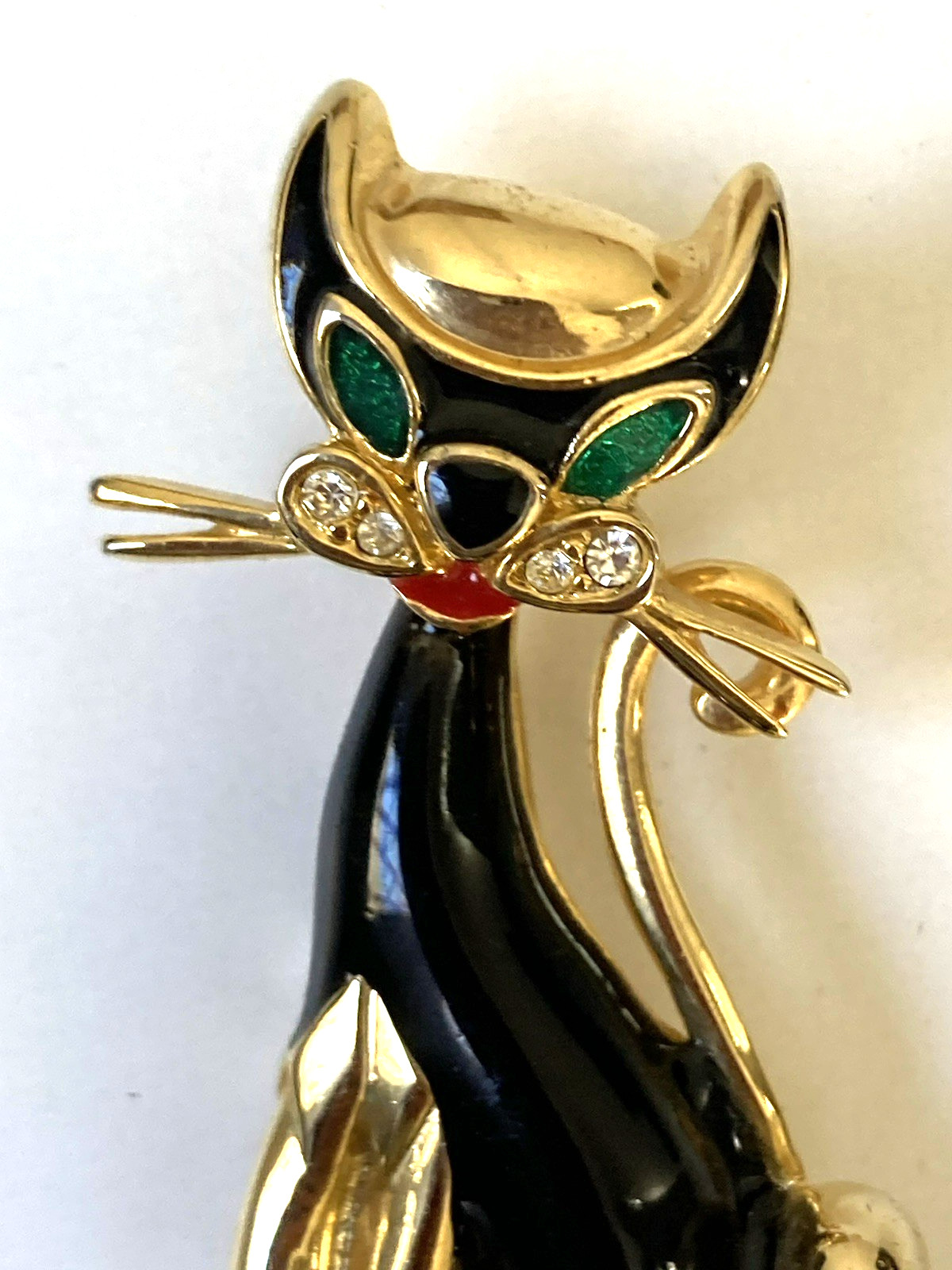 1950s-1980s Cat Brooch Lot of 4 with Boucher Siamese Cat and 1950s Hep Cat