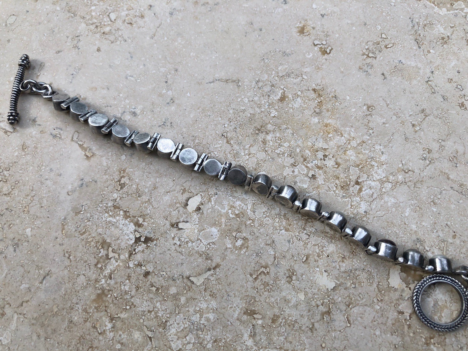 🤍✨Genuine VINTAGE STERLING SILVER Multicolor PEARL BRACELET ESTATE Jewelry✨🤍