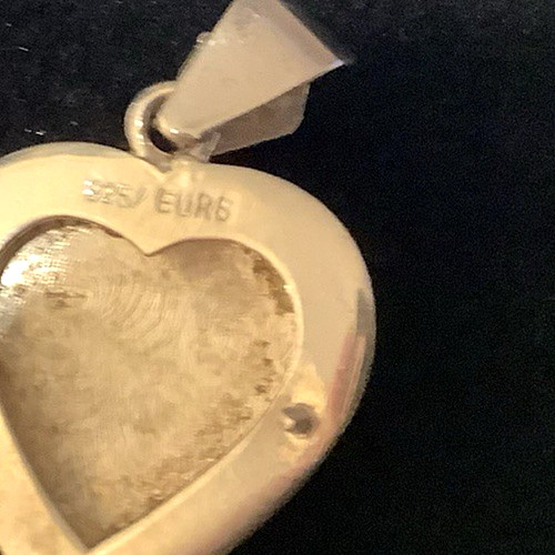 925 Sterling Silver LOCKET w/ Bail Vintage Engraved made ITALY