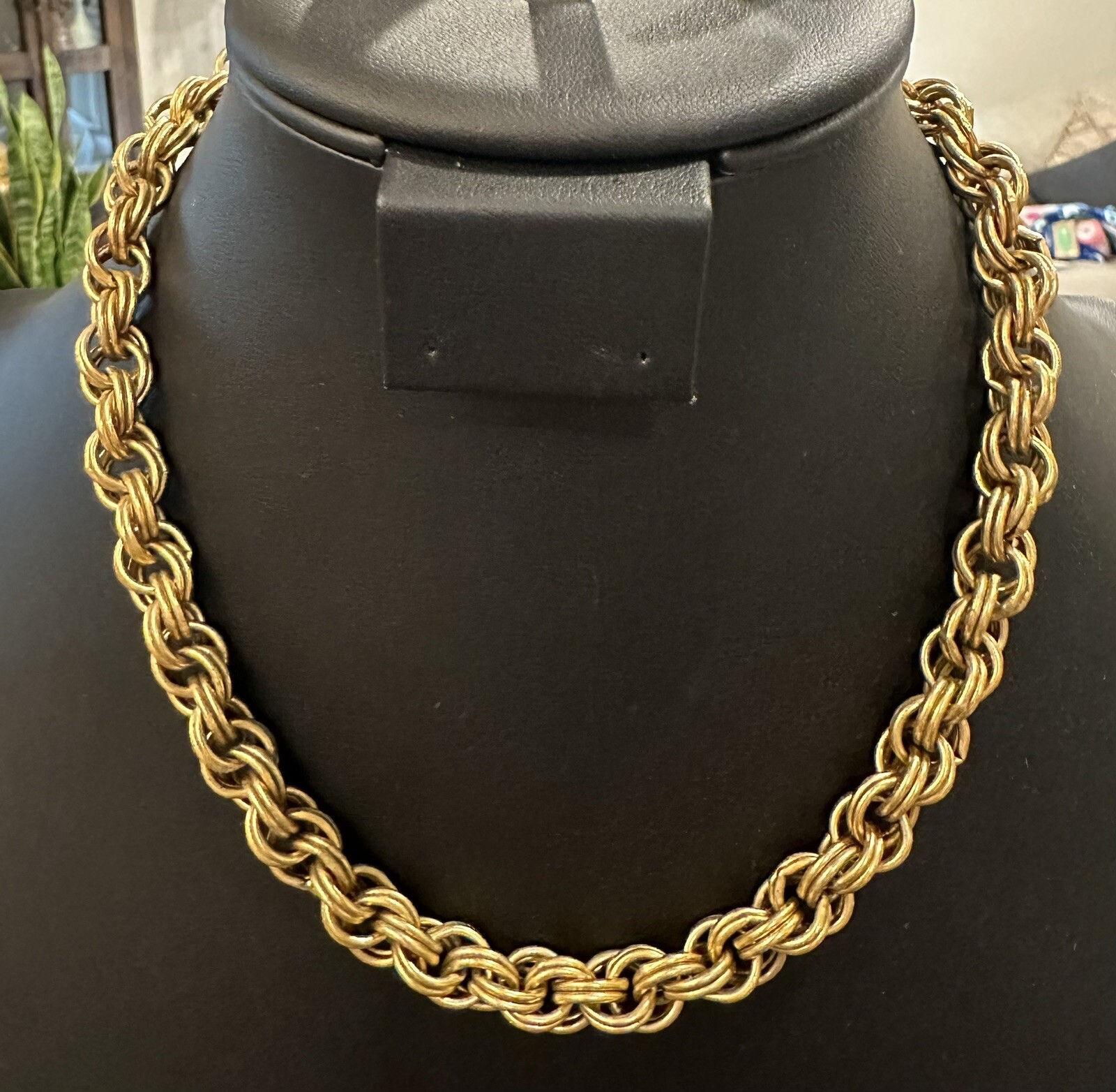 Vintage Givenchy Double Link Chain Choker Necklace 18”