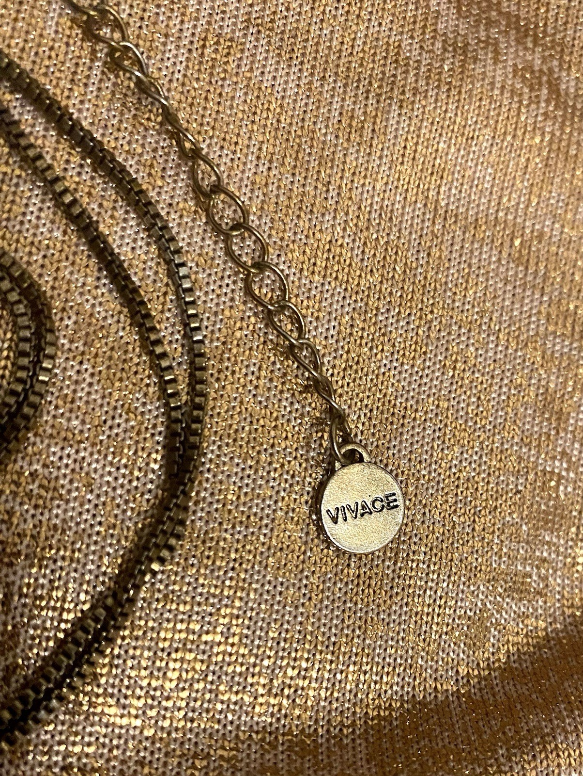 Vintage Vivace Skull Charm Necklace 32.5-35.5” Silver Tone Goth Designer Jewelry