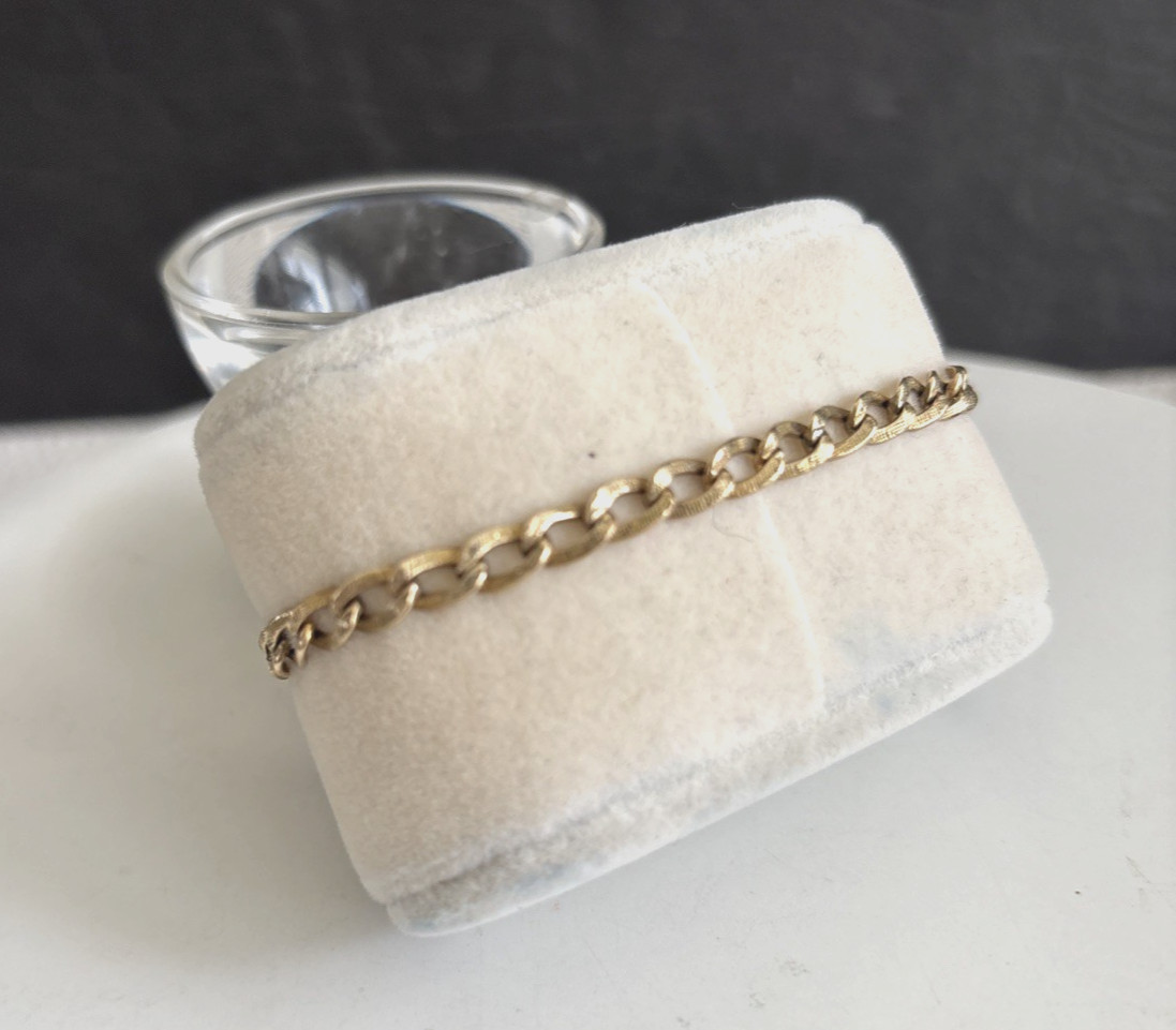 Vintage 1/20 12k Gold Filled Chain Link Bracelet 4 Mm