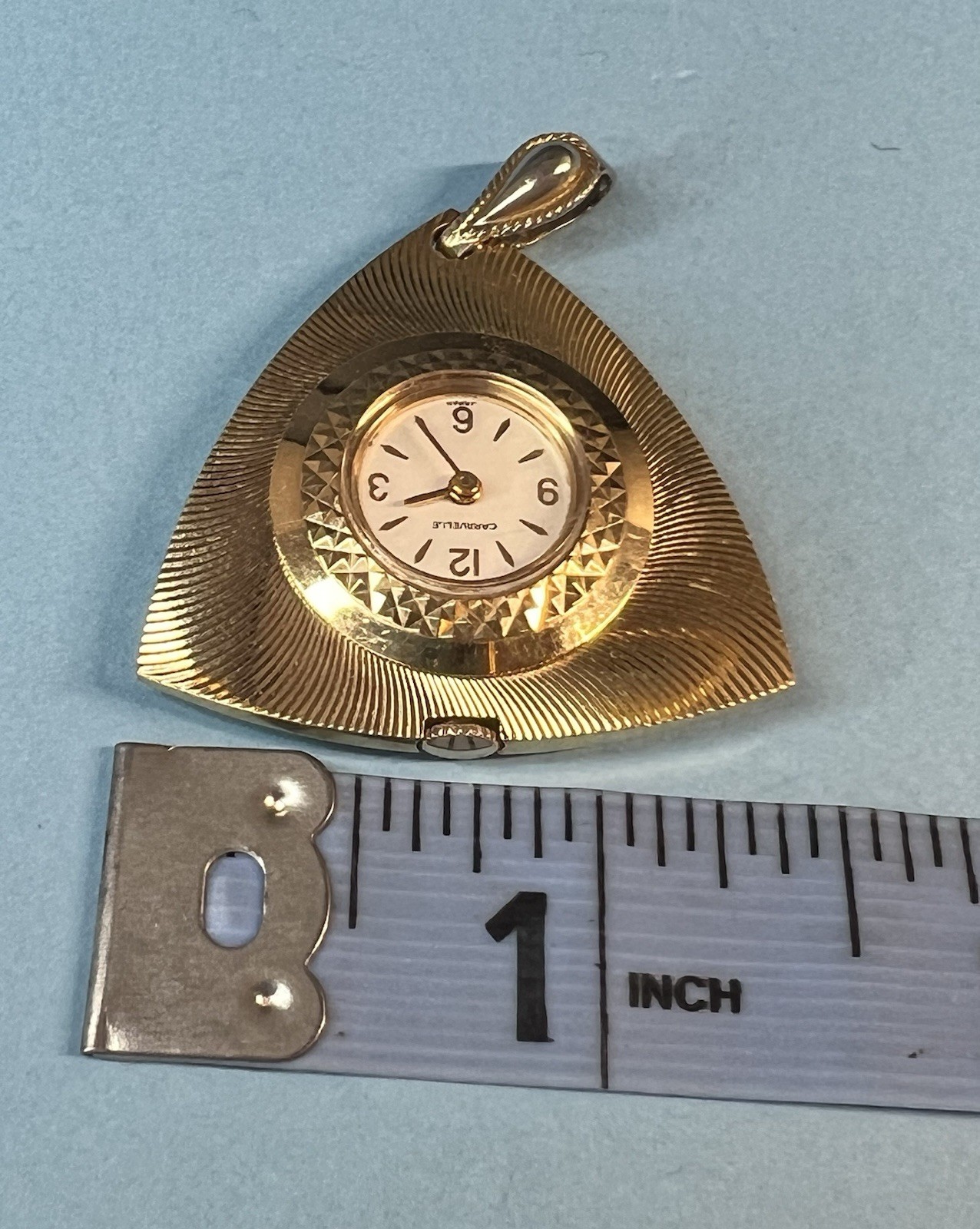 Ladies Vintage Caravelle By Bulova Pendant Watch Gold Tone Manual Swiss Works