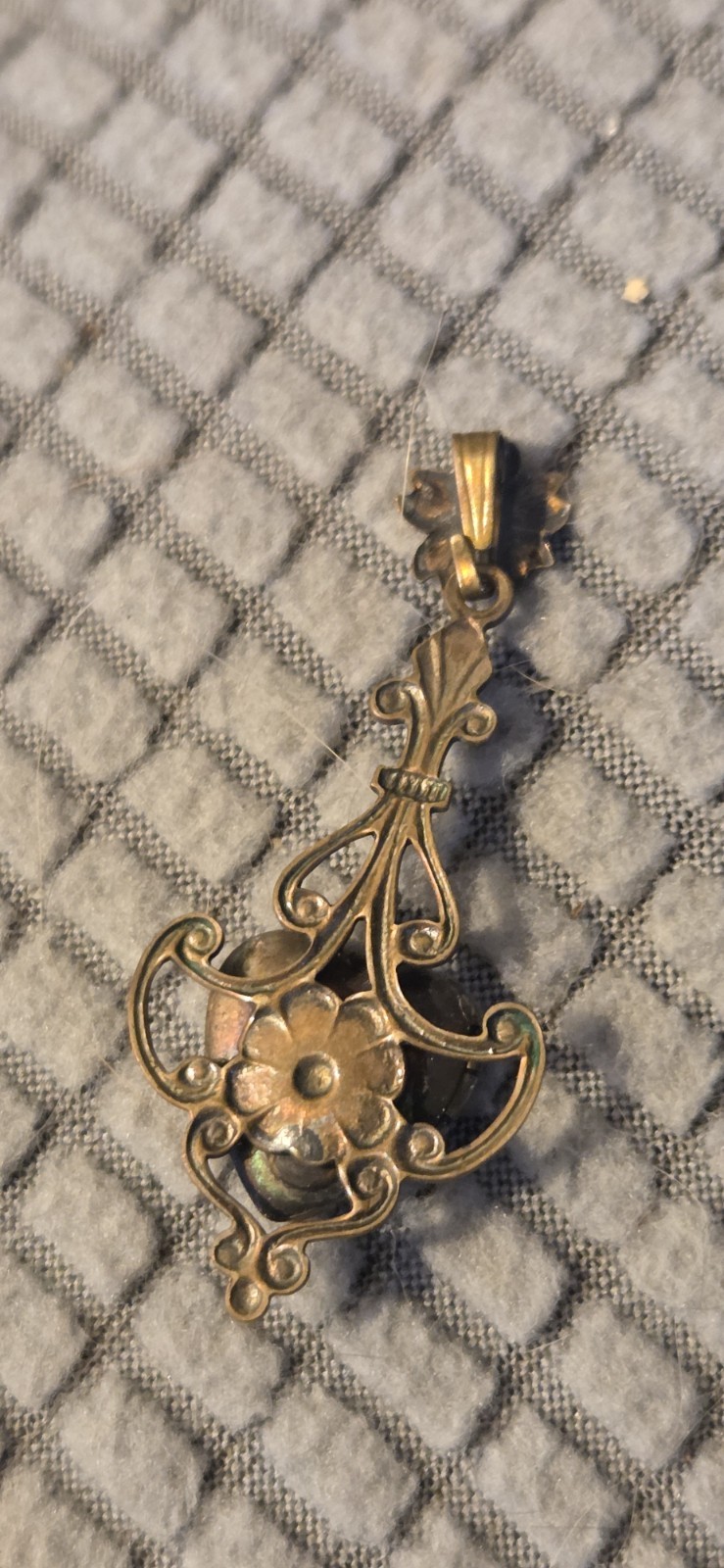 Vintage 1970s Art Nouveau Revival Heart Locket Necklace – Green Enamel Floral…