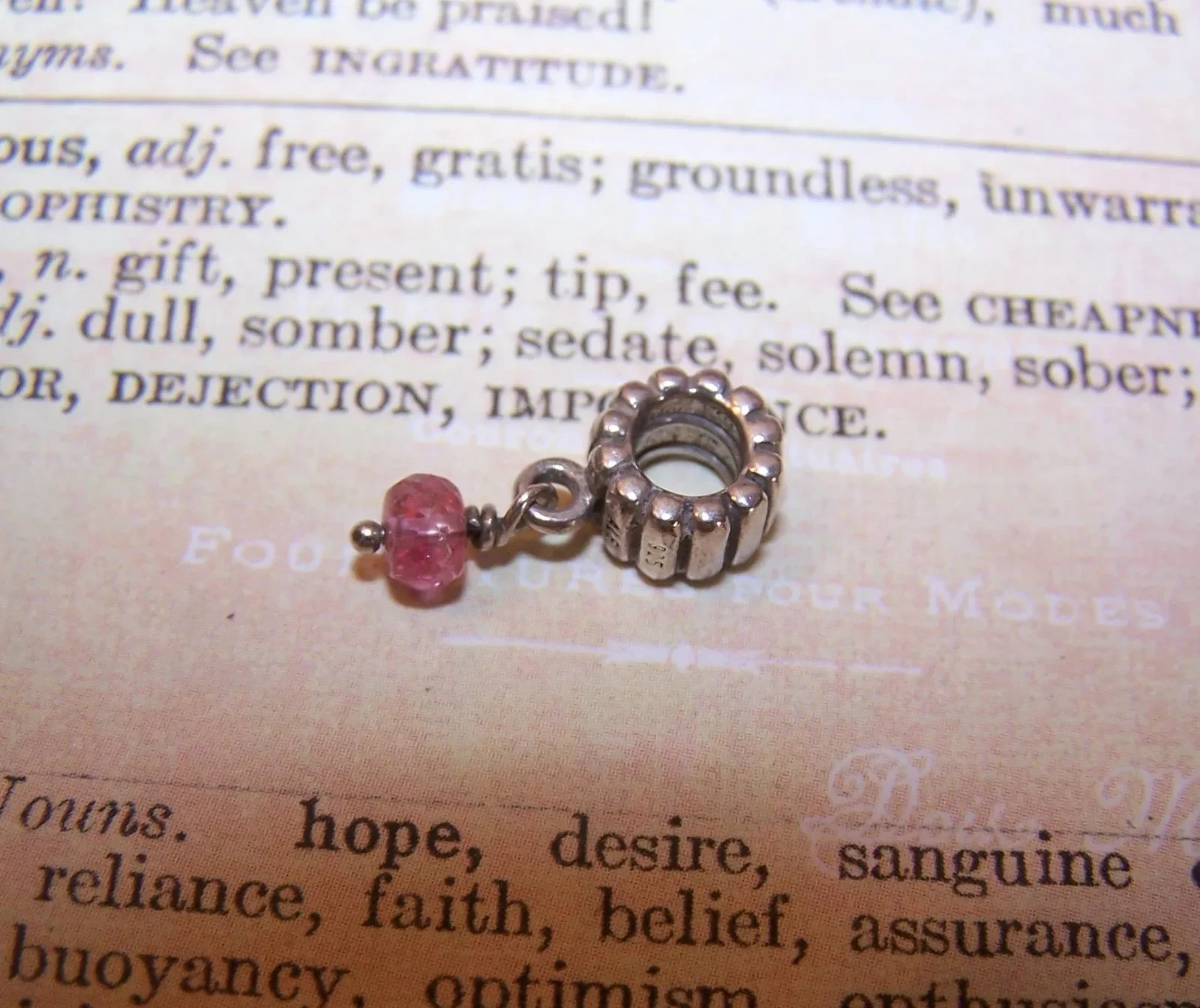 PANDORA Sterling Silver Pink Tourmaline October Birthstone Dangle Charm 790166