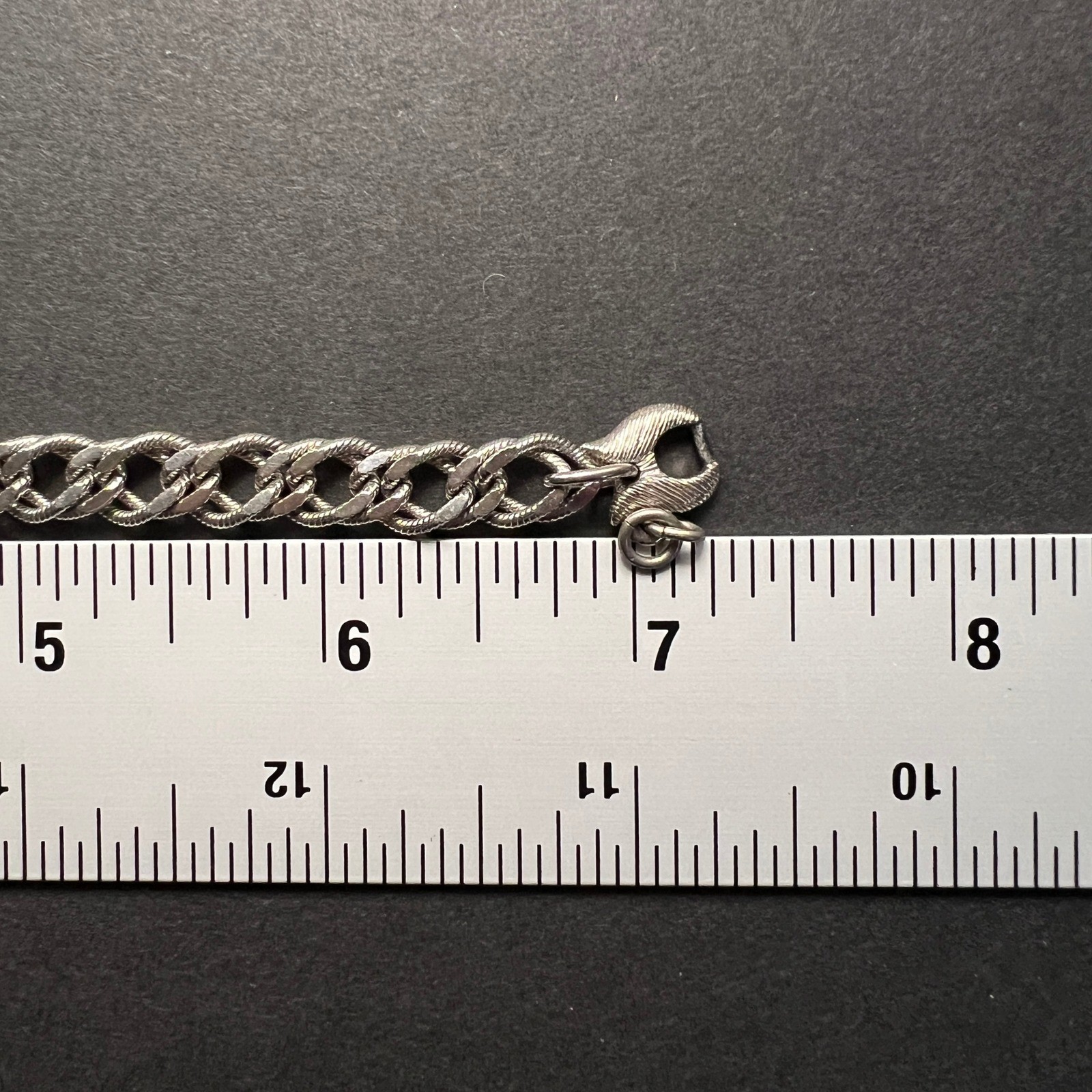 Vintage Monet Double Curb Link Bracelet Silver Tone Textured Safety Chain Signed