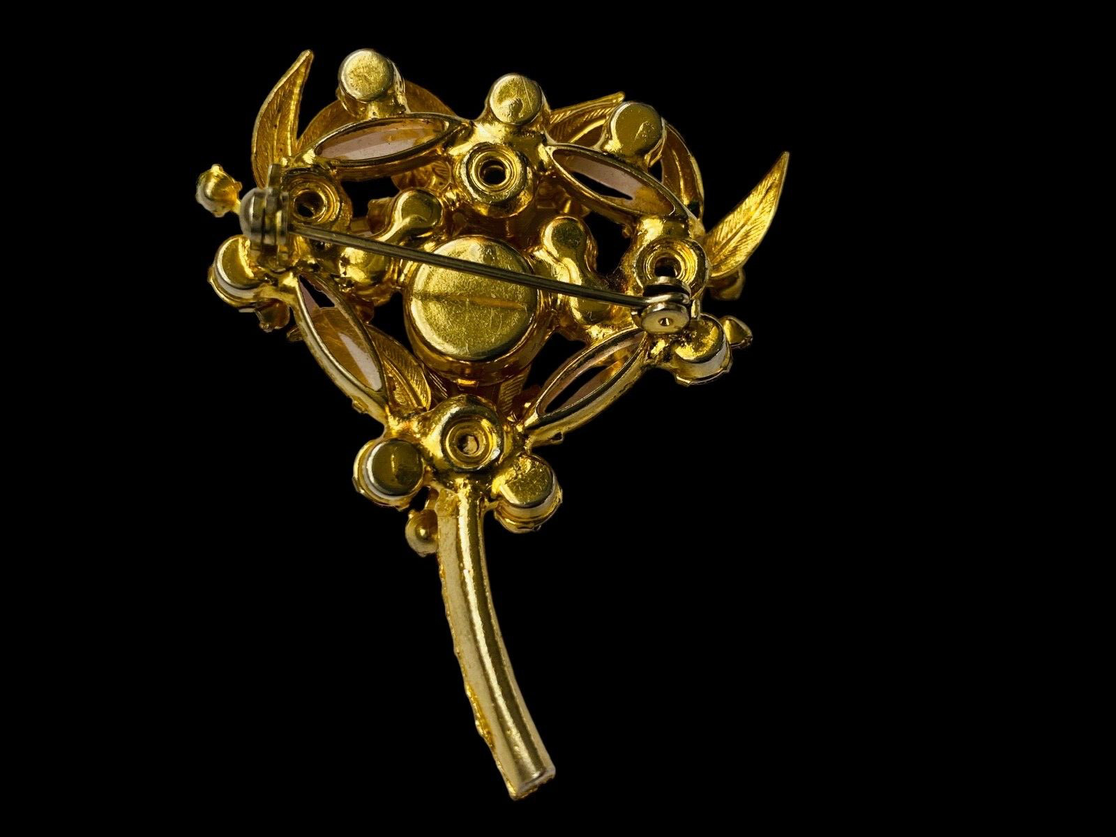 Vintage Juliana D&E Brooch Reference Book Piece 1964 60s MCM Pink Floral Spray