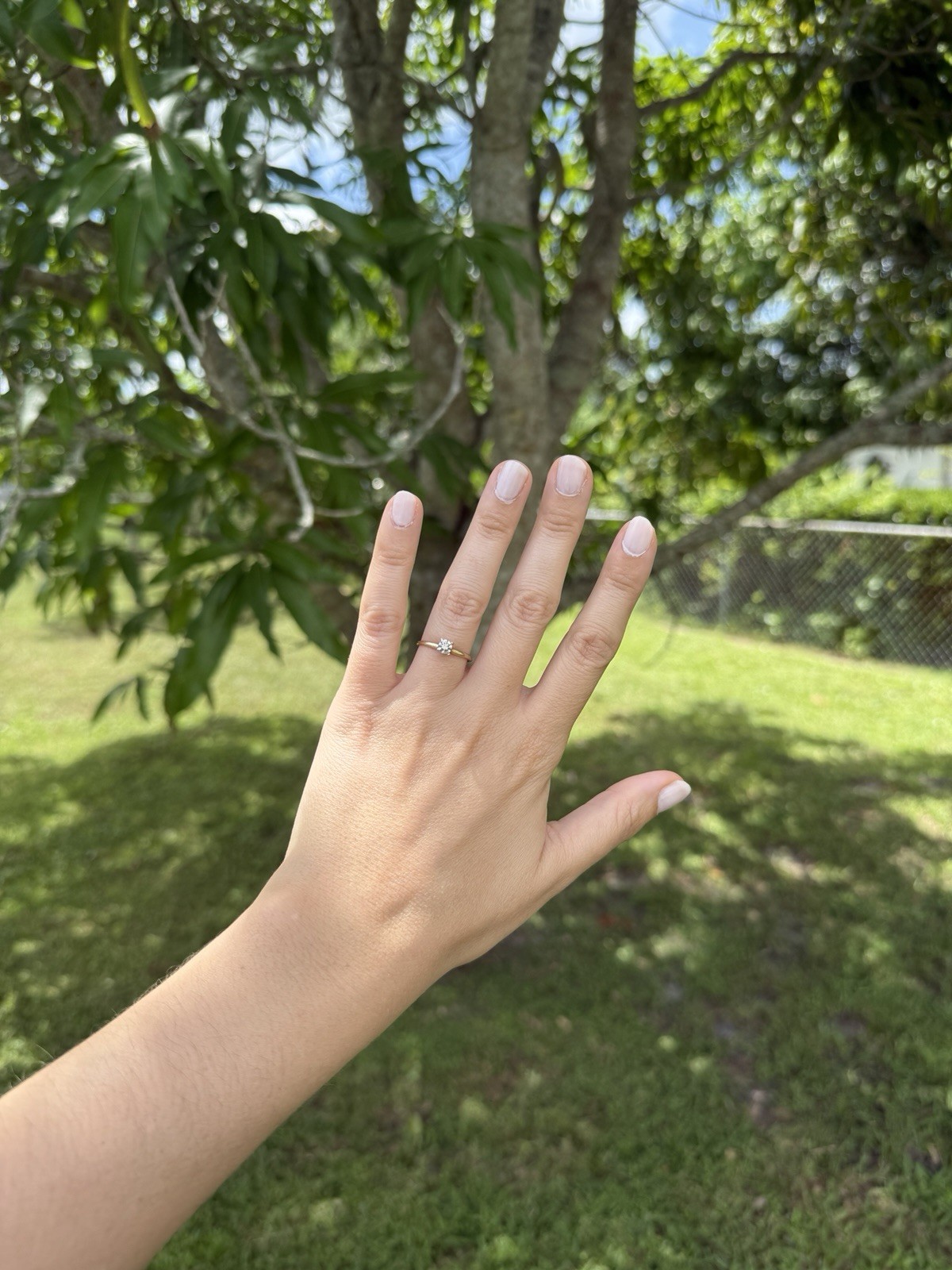 Vintage 1950s Mid Century 10K Gold Illusion Diamond Ring Size 5.5 Minimalist