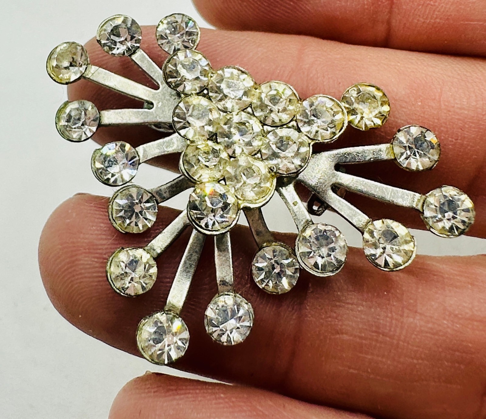 Lot Coro Pegasus Rhinestone Bracelet and 2 Atomic Starburst Brooches