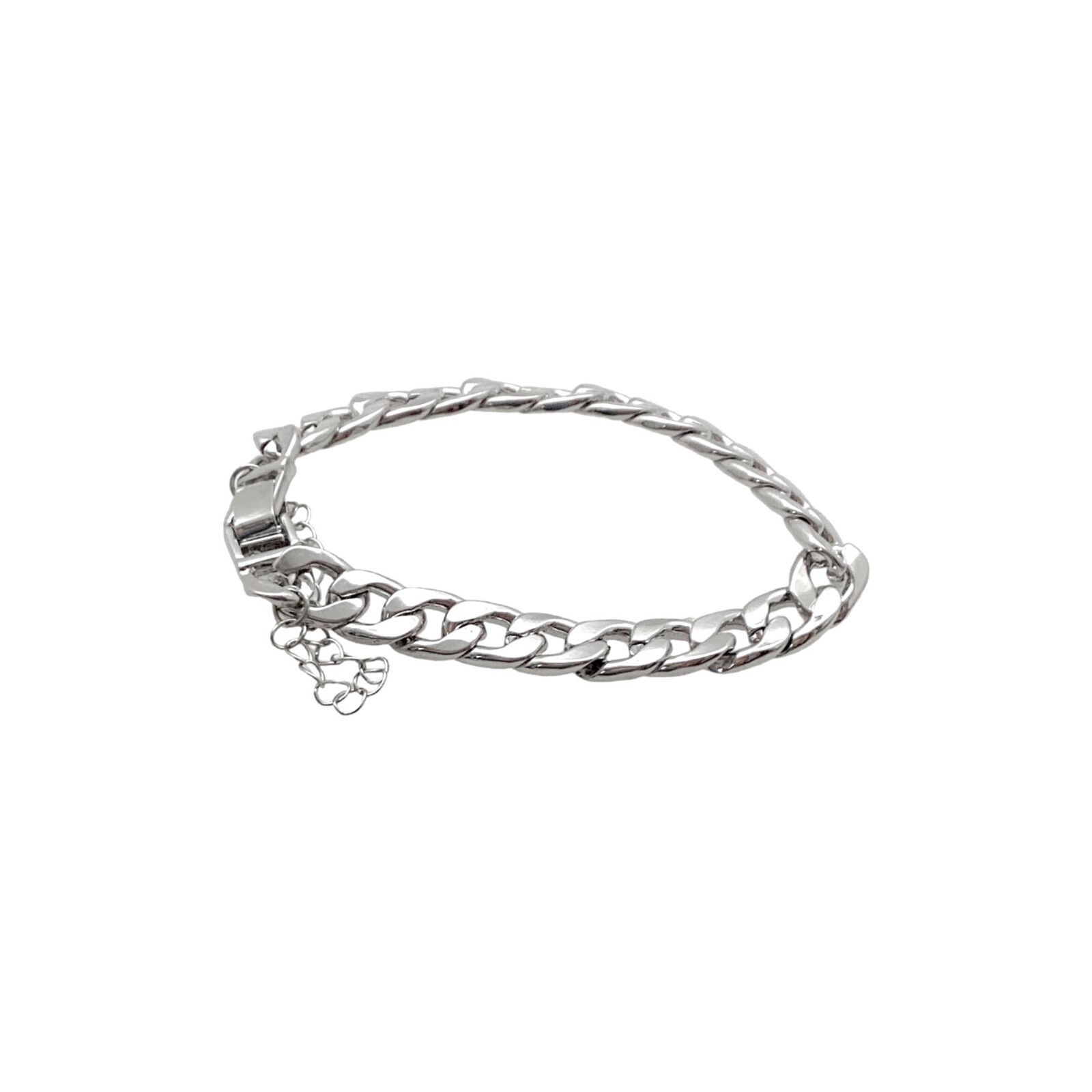 Cuban Miami Chain Bracelet S/M Silver Plated Business Casual Party Going Out