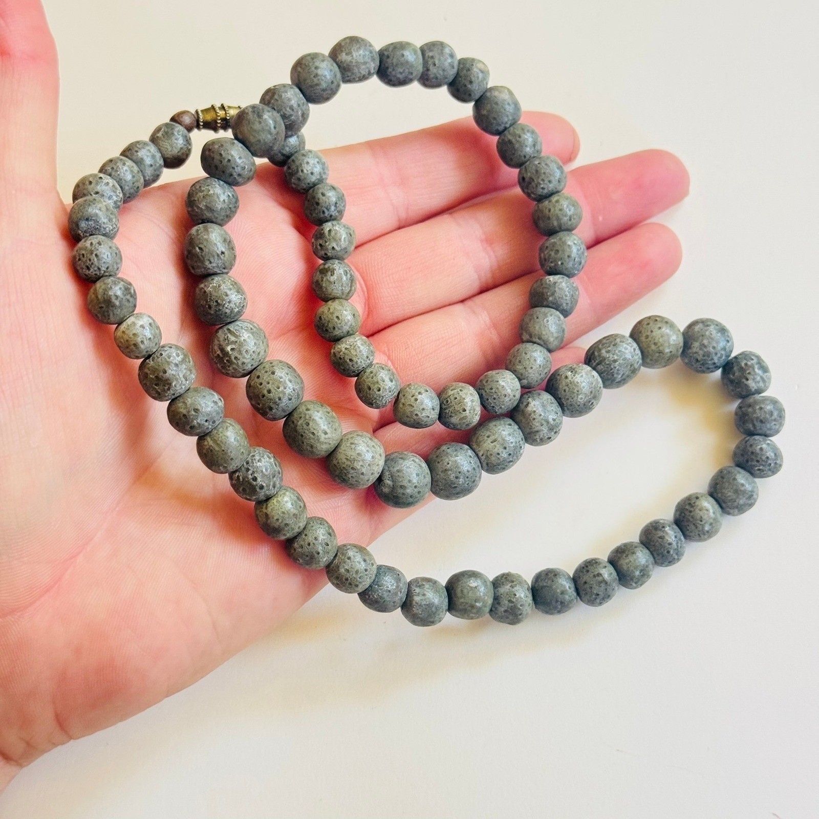 VTG Blue Sponge Coral Necklace Genuine Natural beaded Graduated Beaded 28g 22″