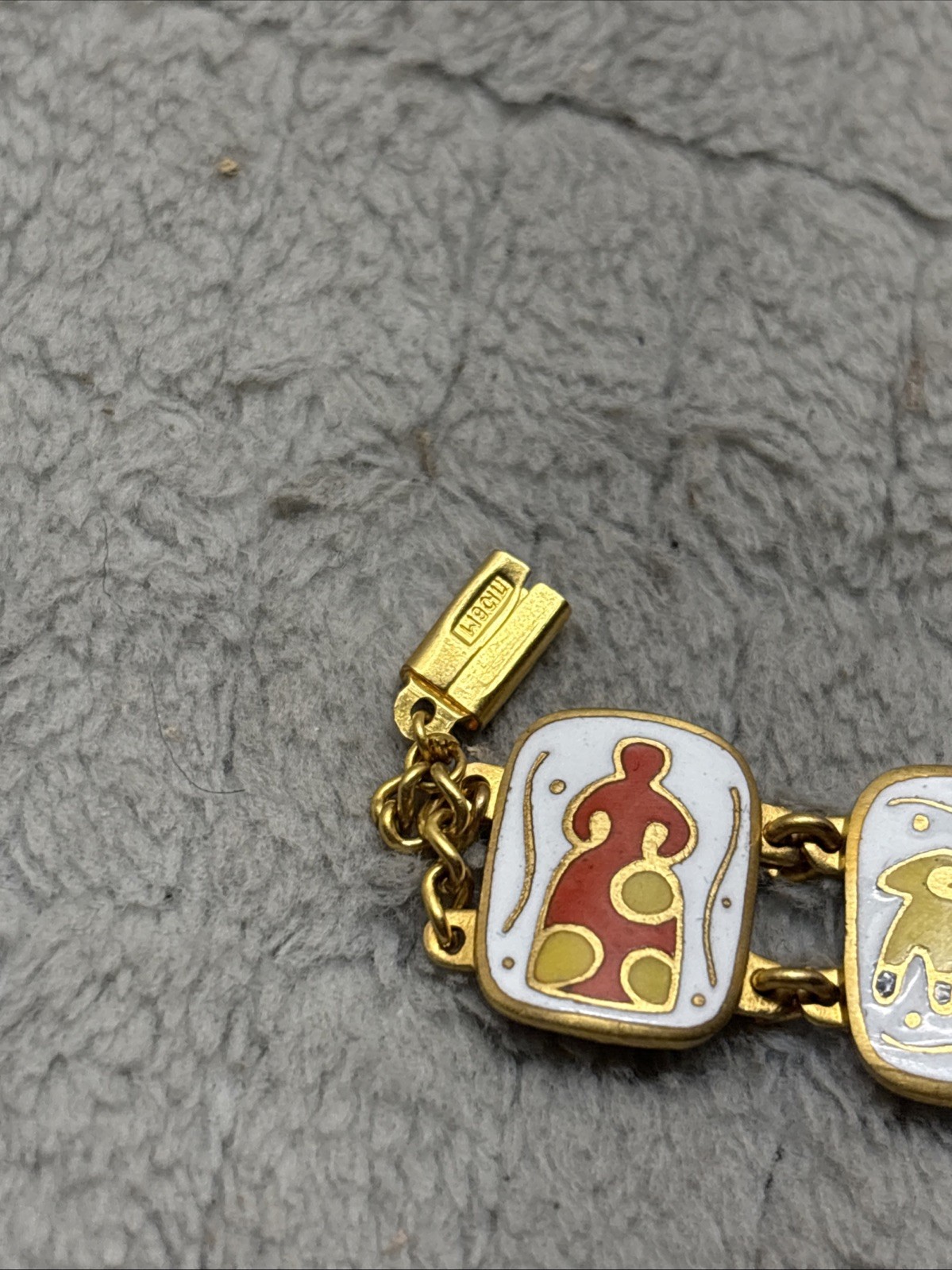 VINTAGE 1960’S LENINGRAD ENAMEL BRACELET SOVIET-ERA DYMKOVSKAYA
