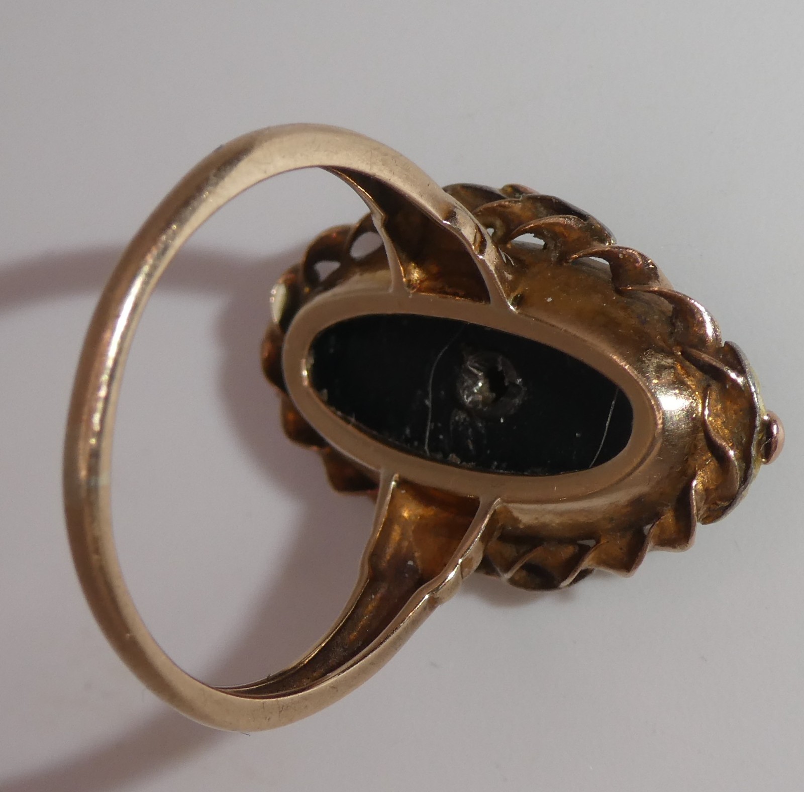 Vintage 10K BDA ONYX Diamond Ring Budlong, Dockert & Armstrong Tri Color Gold 3g