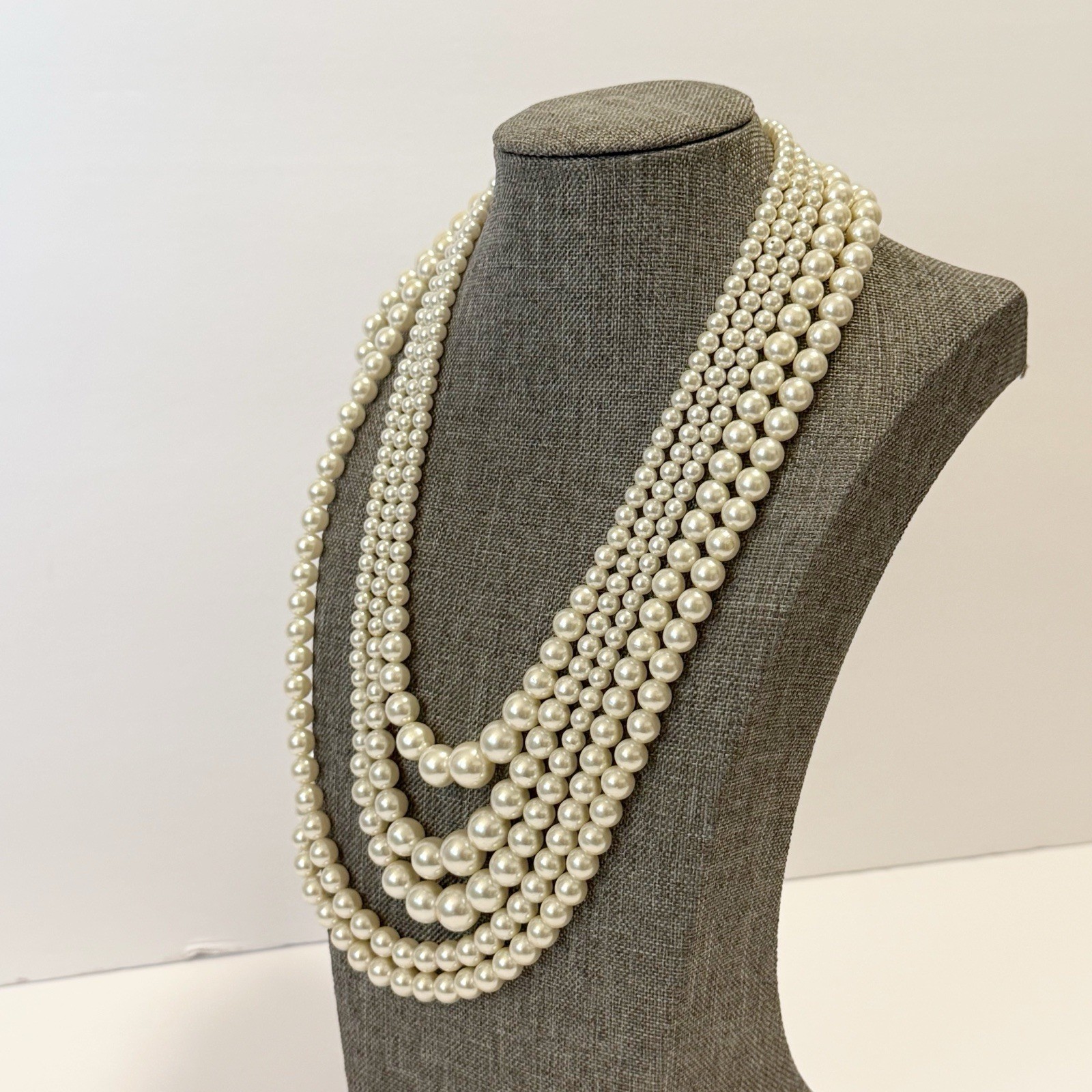 Vintage Sarah Coventry Contessa 5-Strand Faux Pearl Convertible Necklace 1966