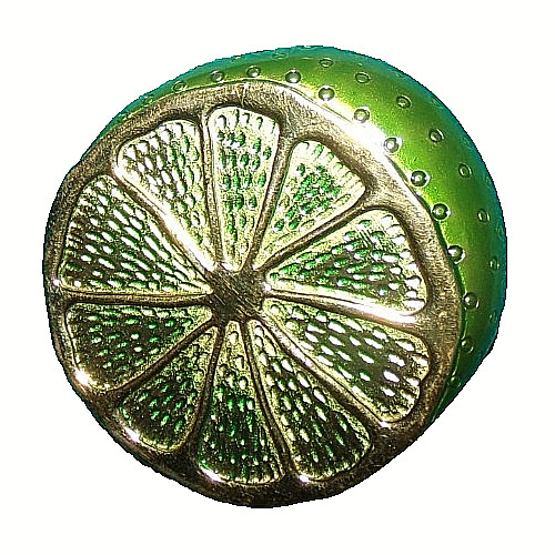 CROWN TRIFARI signed Lime slice shaped pin–FUN!–OMG!!