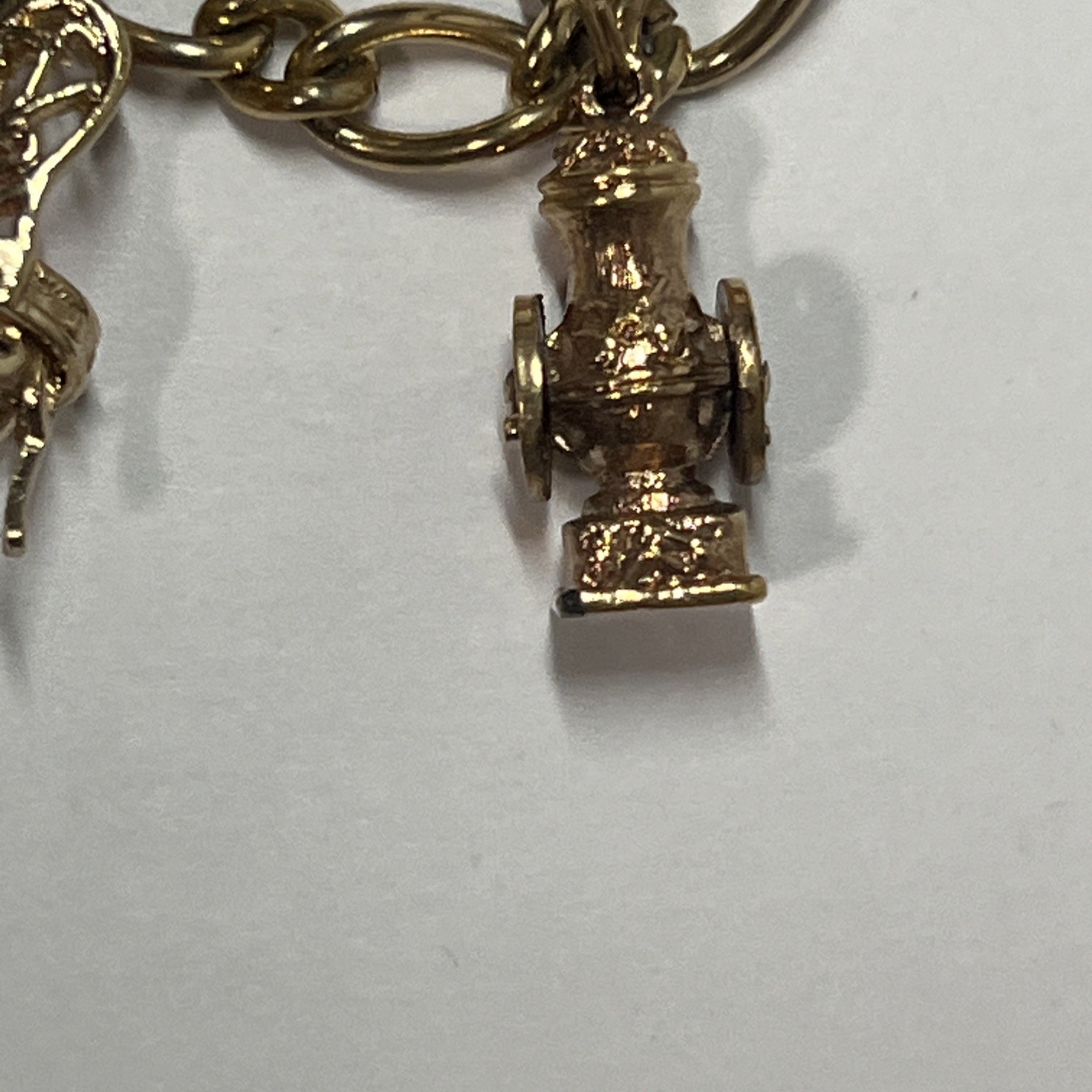 Vintage Charm Bracelet Chair Telephone Owl Boot Signed AVON Jewelry 7”