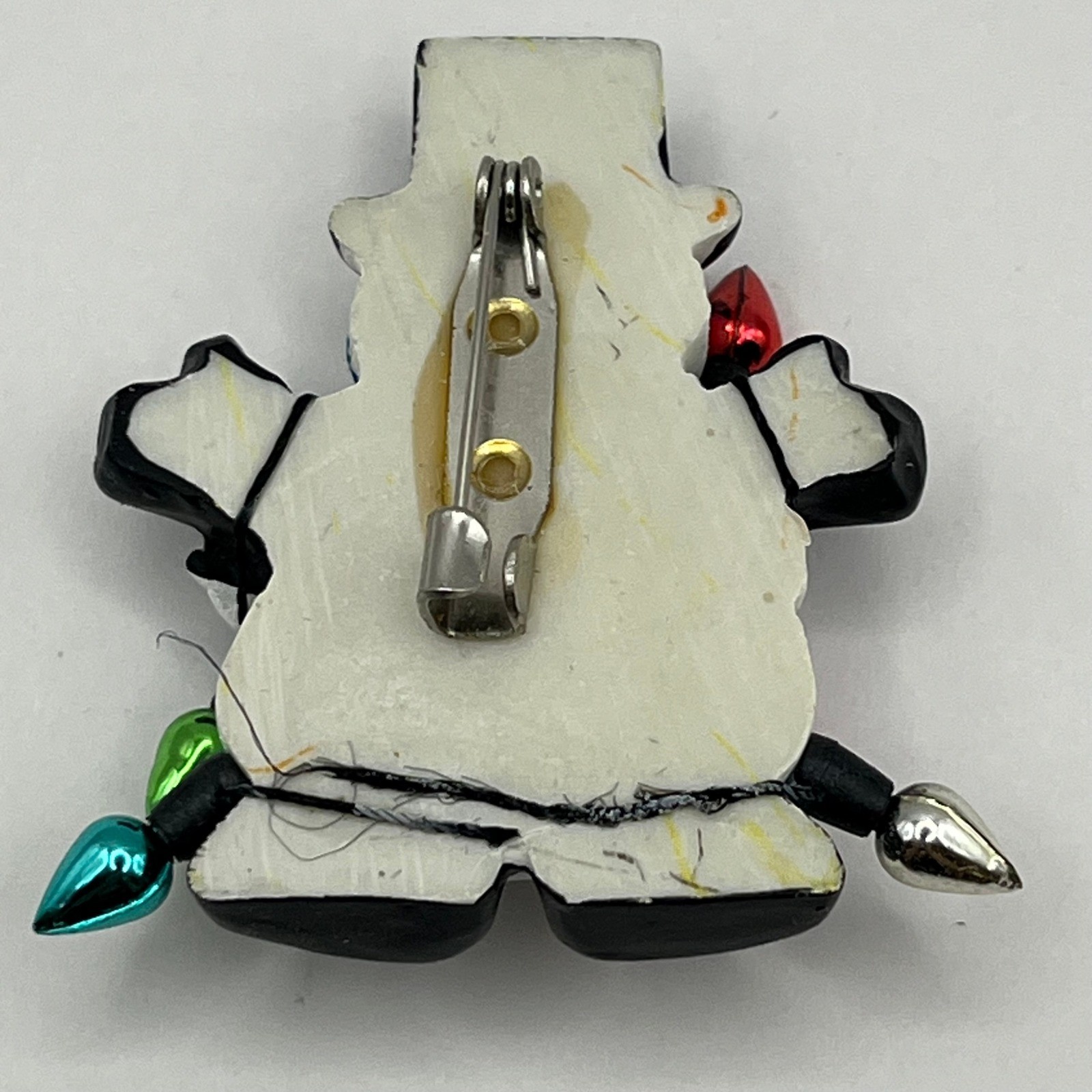 VTG Yuletide D’Lights Snowman Pin Christmas Light String Brooch A.D.M #YT-LB109