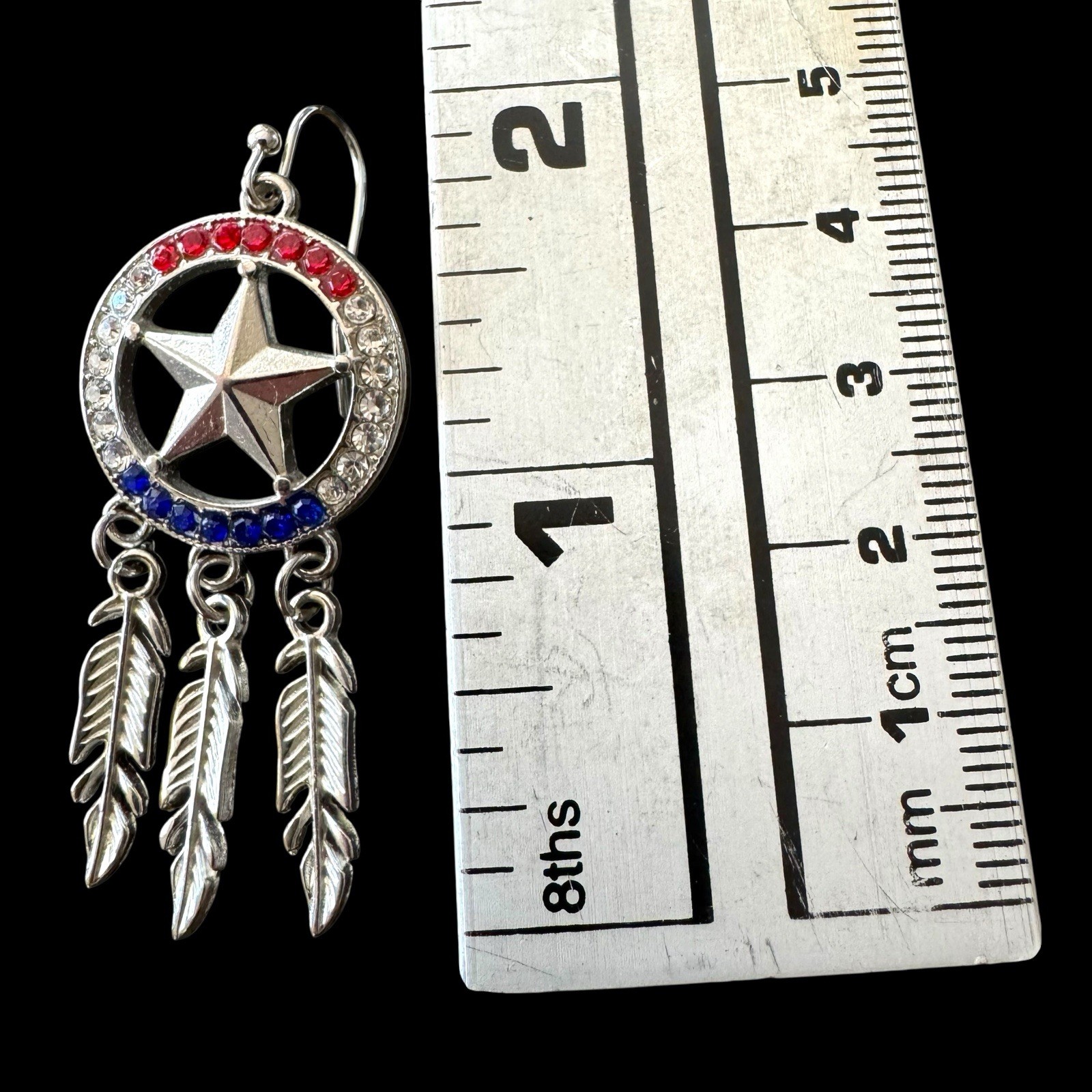 Y2K Dream Catcher Earrings Vtg 90s 2000s Festival Boho Southwestern Feather