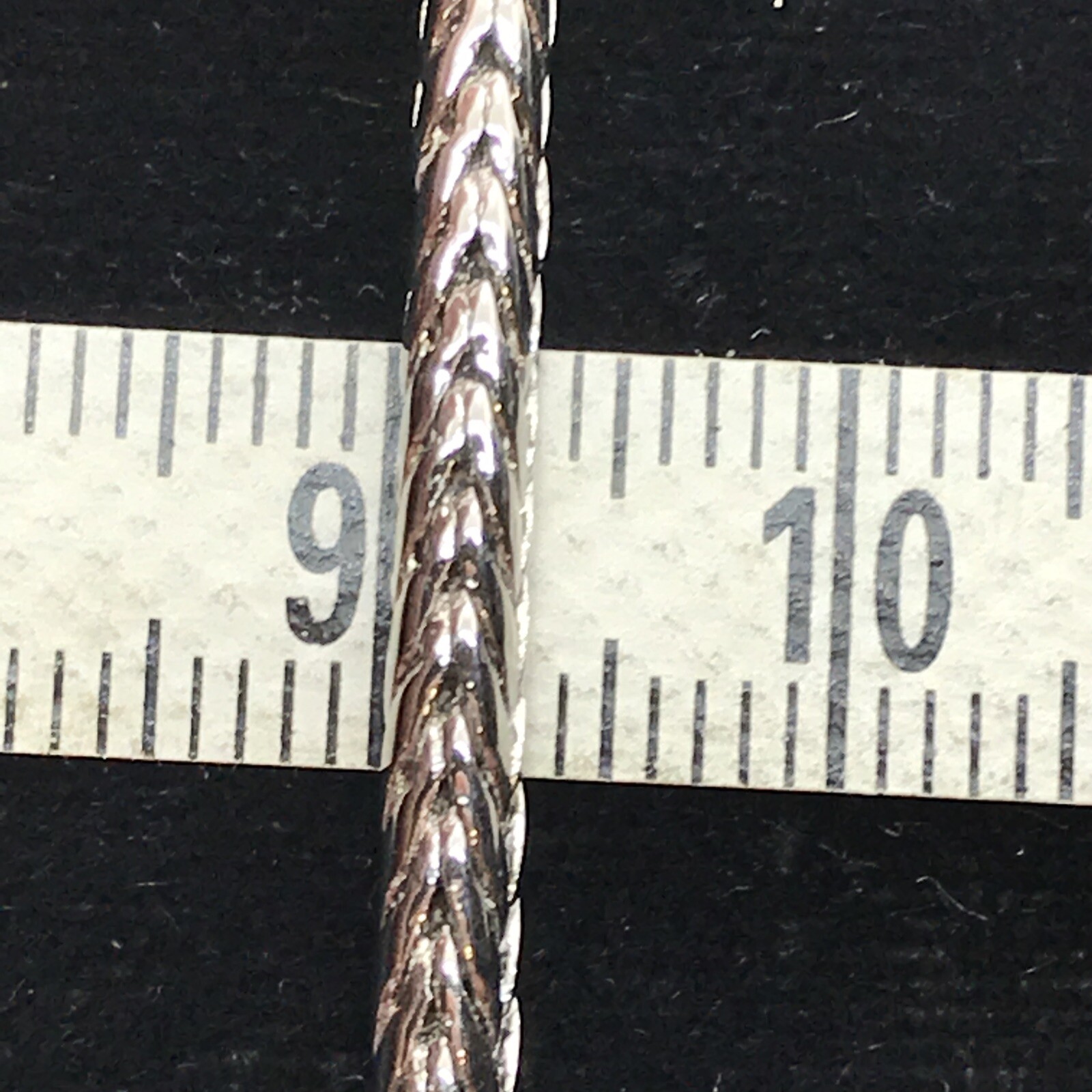 Vintage 3 mm Silver tone 16″ Spiga / Wheat Chain Necklace