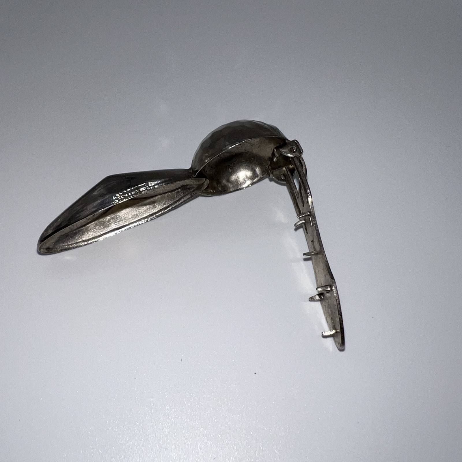 Vintage Fur or Scarf Clip Brooch with Gripping Posts Non Sliding Spring Tension