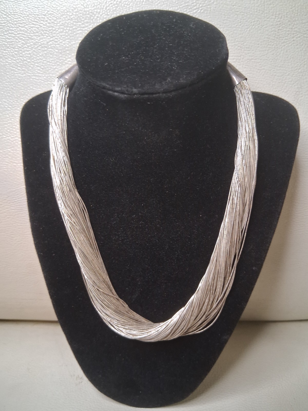 AMAZING 100 Strand Liquid Silver Necklace 16in