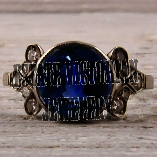 Victorian 0.35Ctw Rose Cut Diamond Sapphire Studded Silver Gorgeous Ring Jewelry