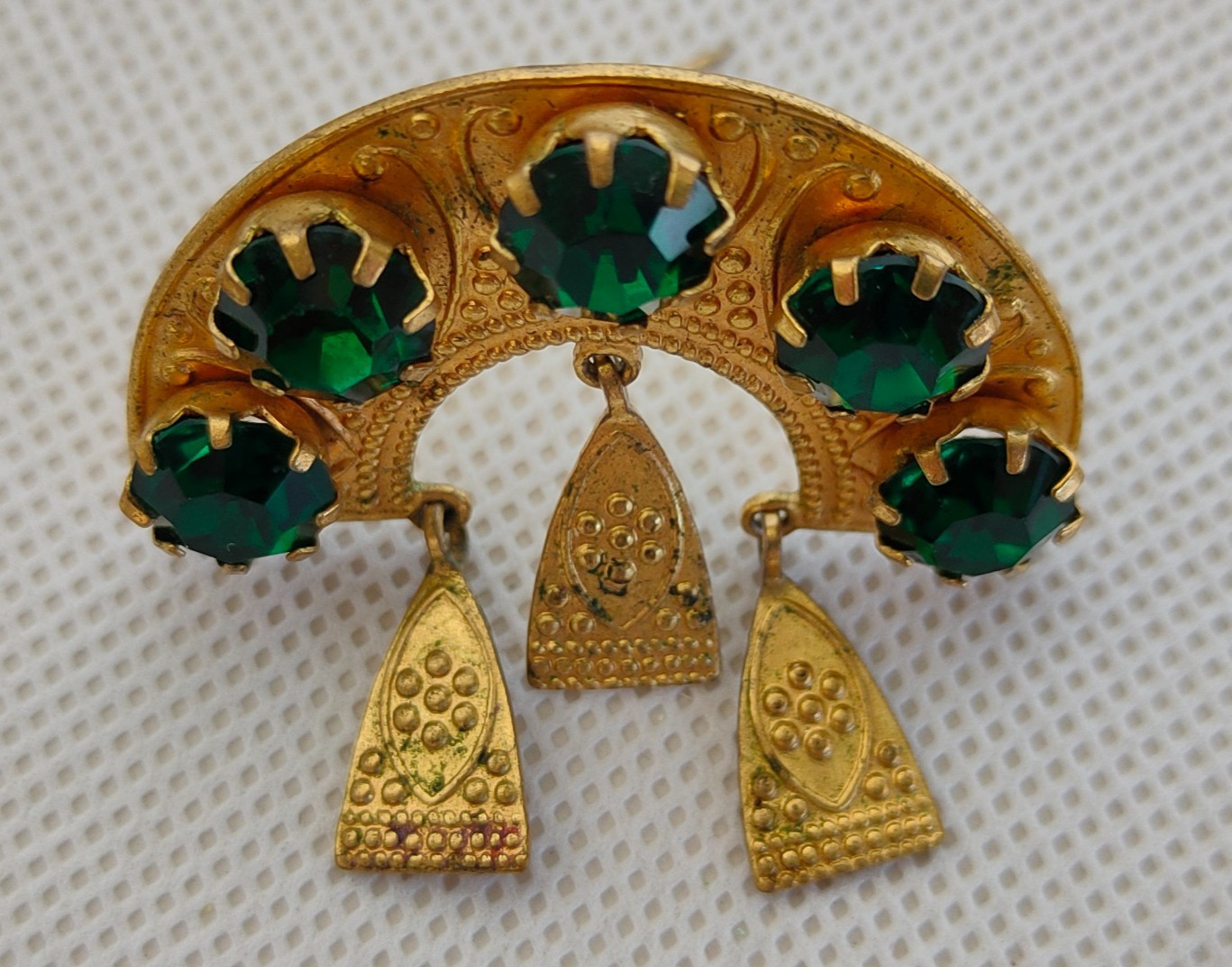 Vintage set of Soviet Czechoslovakian brooches with stones, 2 pcs. USSR.
