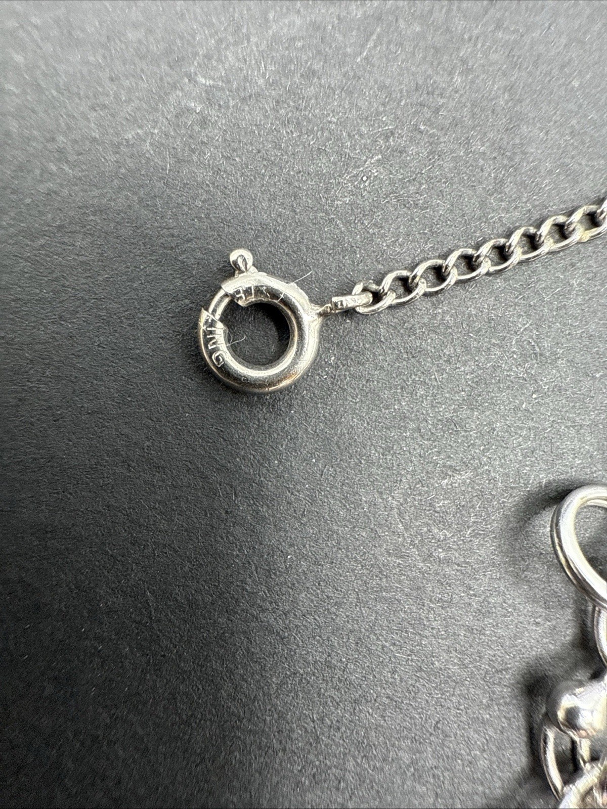 VINTAGE STERLING SILVER CHARM BRACELET Champagne Hat Barrel Grad 32 G 7” J13