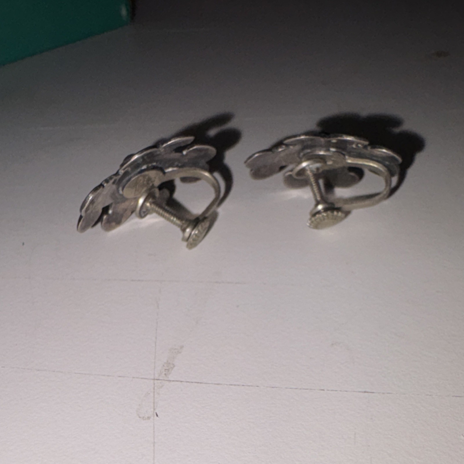 Sterling Silver (.925) Los Castillo Mexican Silver Knot Screw Back Stud Earrings