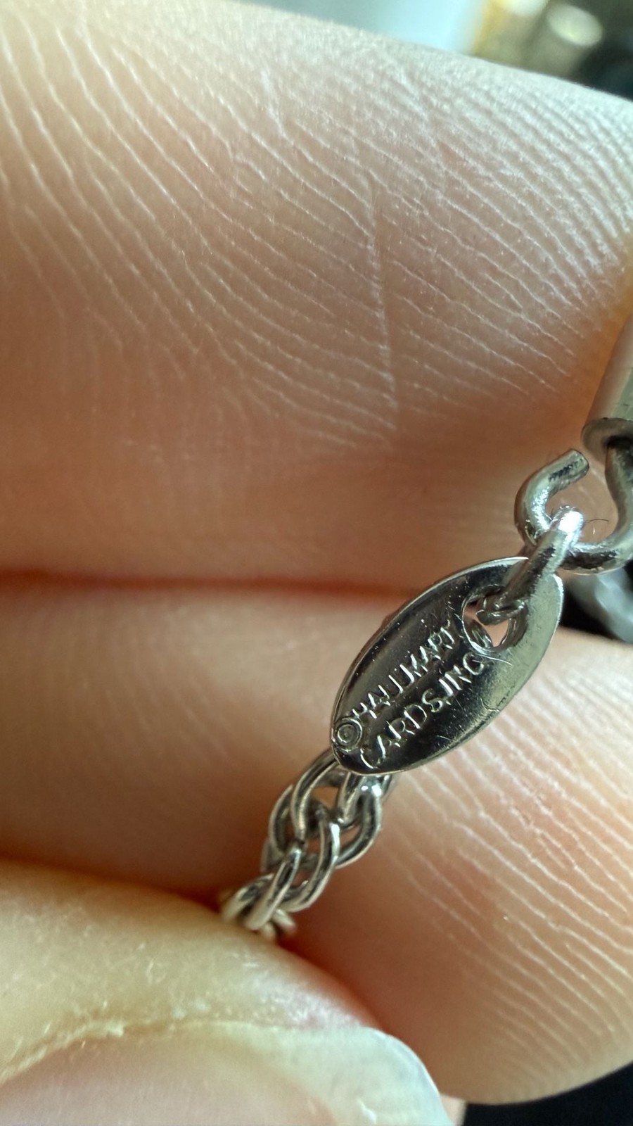 Vintage Hallmark Cards Praying Hands Teardrop Crystal Pendant Necklace