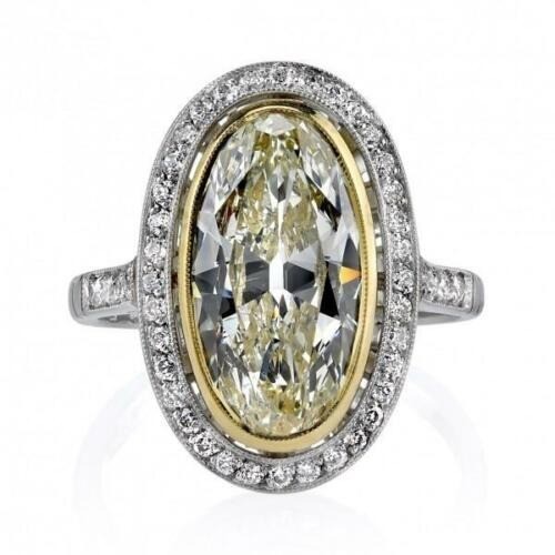 Art Deco 5.80 Ct Canary Diamond Vintage Engagement Ring 925 Sterling Silver