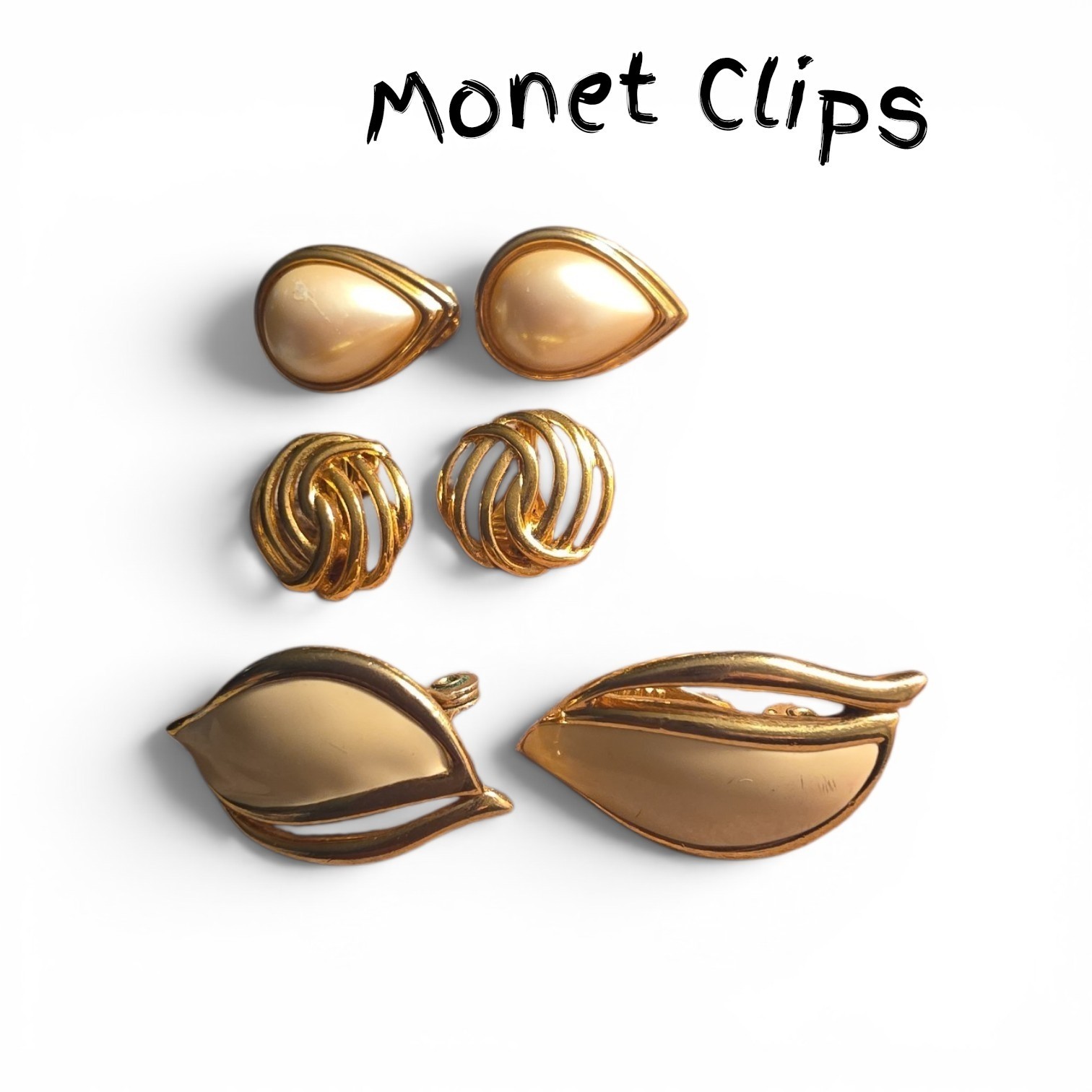 Vintage Monet Trifari Avon Lisner Clip Earring Lot Of 15 (9 Signed)