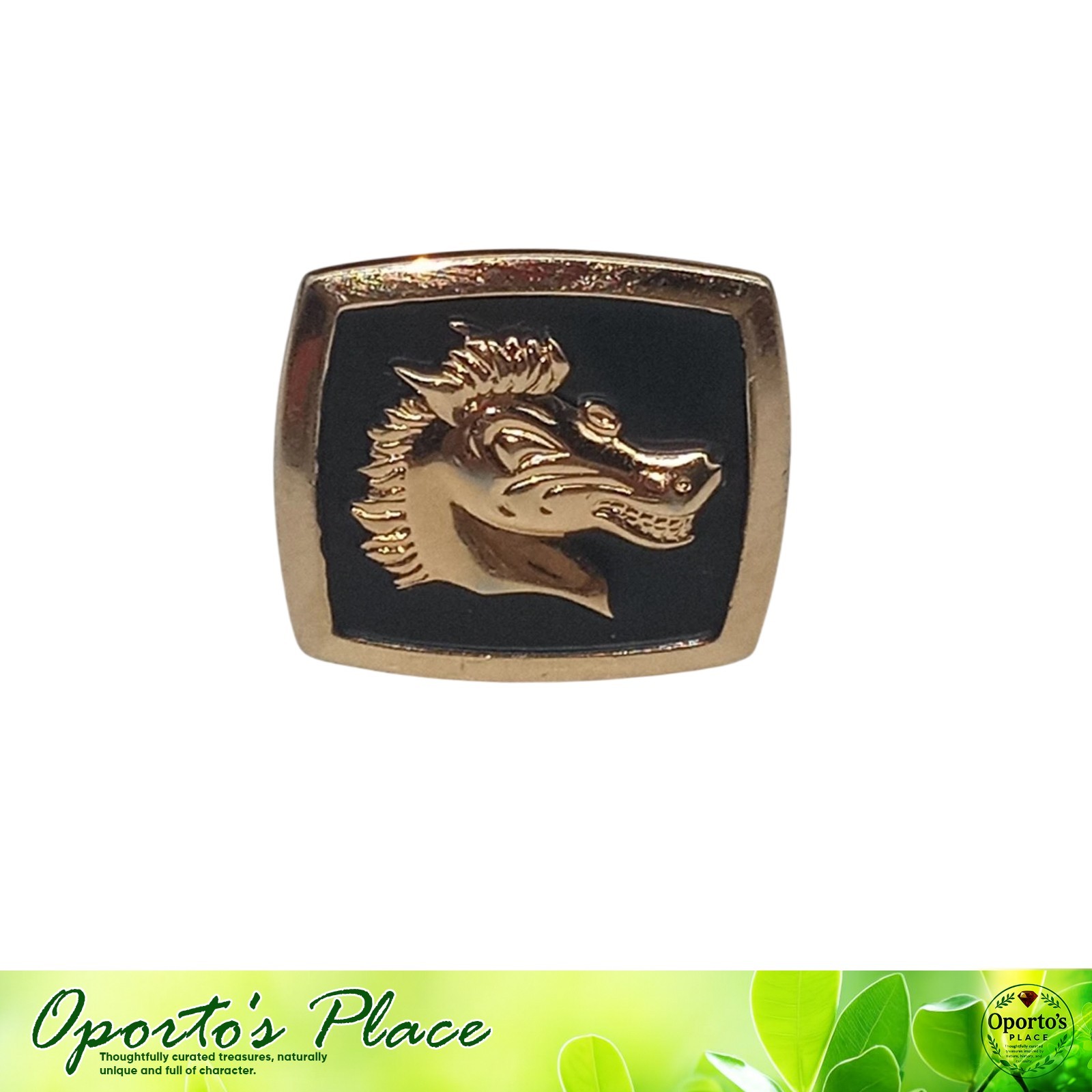 Vtg Hickok Single Cufflink Sparky Horse Mascot for AC Spark Plugs Smiling Horse