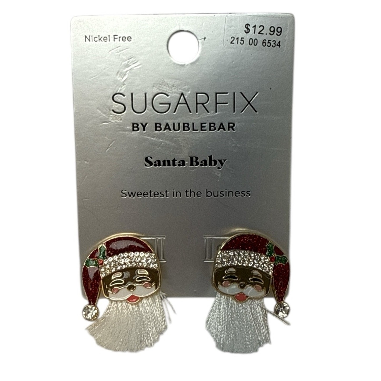 Sugarfix BaubleBar Santa Hat Drop Earrings Red White Holiday NEW